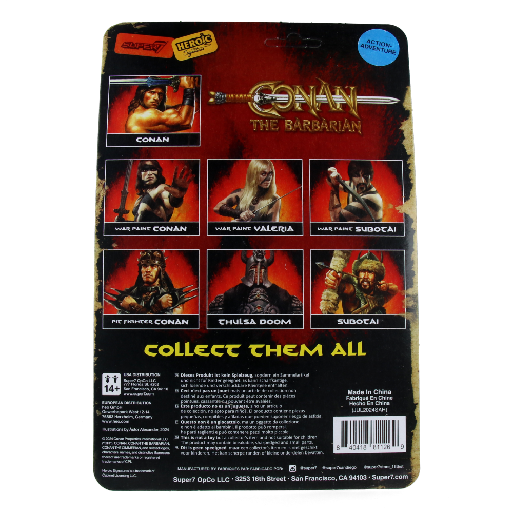 Conan the Barbarian ReAction Figure - Collectible Action Figure for Fans & Collectors | Perfect for Display, Gifts, and Role-Playing Scenes
