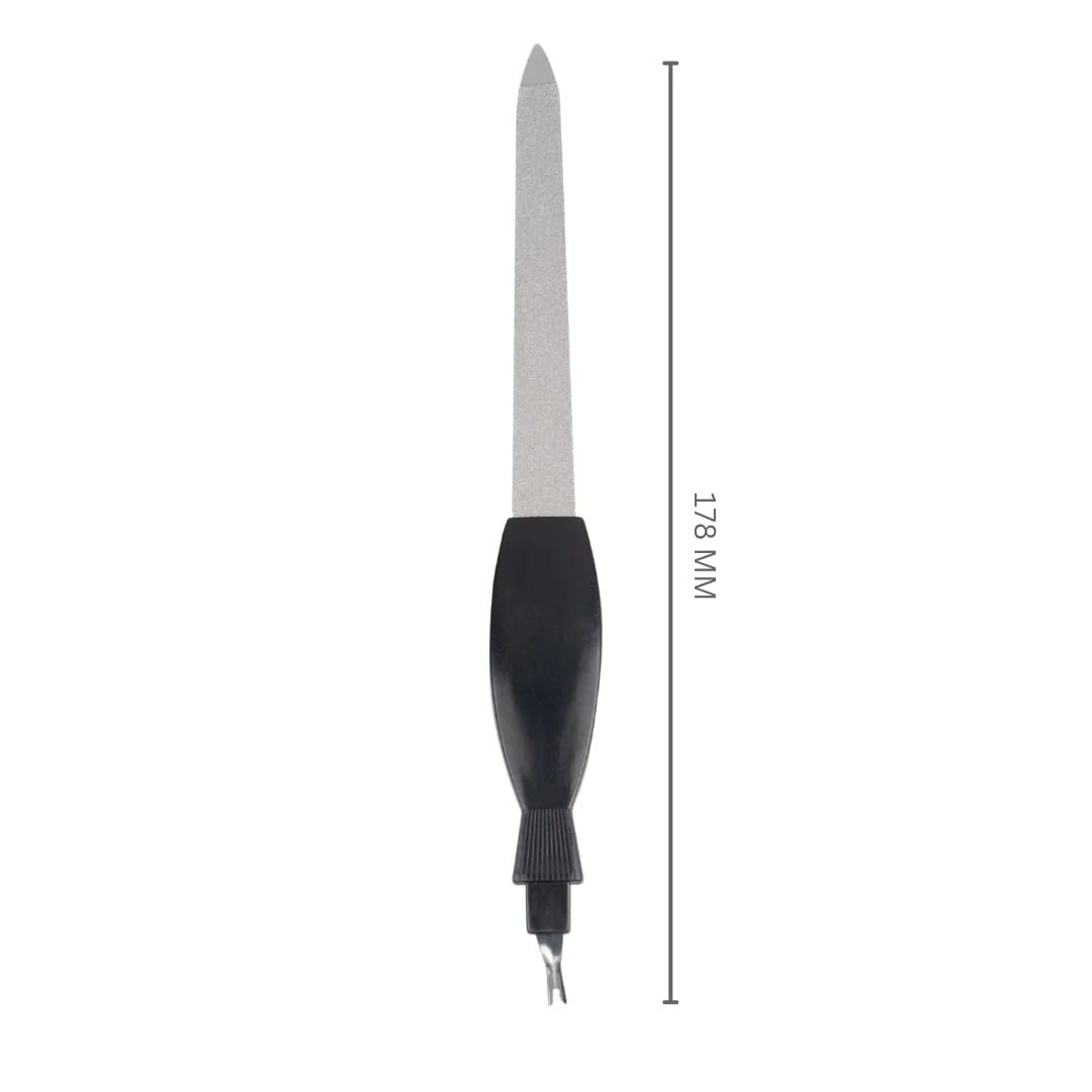 FOLELLO 2-in-1 Nail Filer & Cuticle Trimmer - Professional Manicure Pedicure Tool for Salon & Home Use - Nail Care Kit for Women & Men - Perfect for At-Home Grooming, Travel & Spa Days