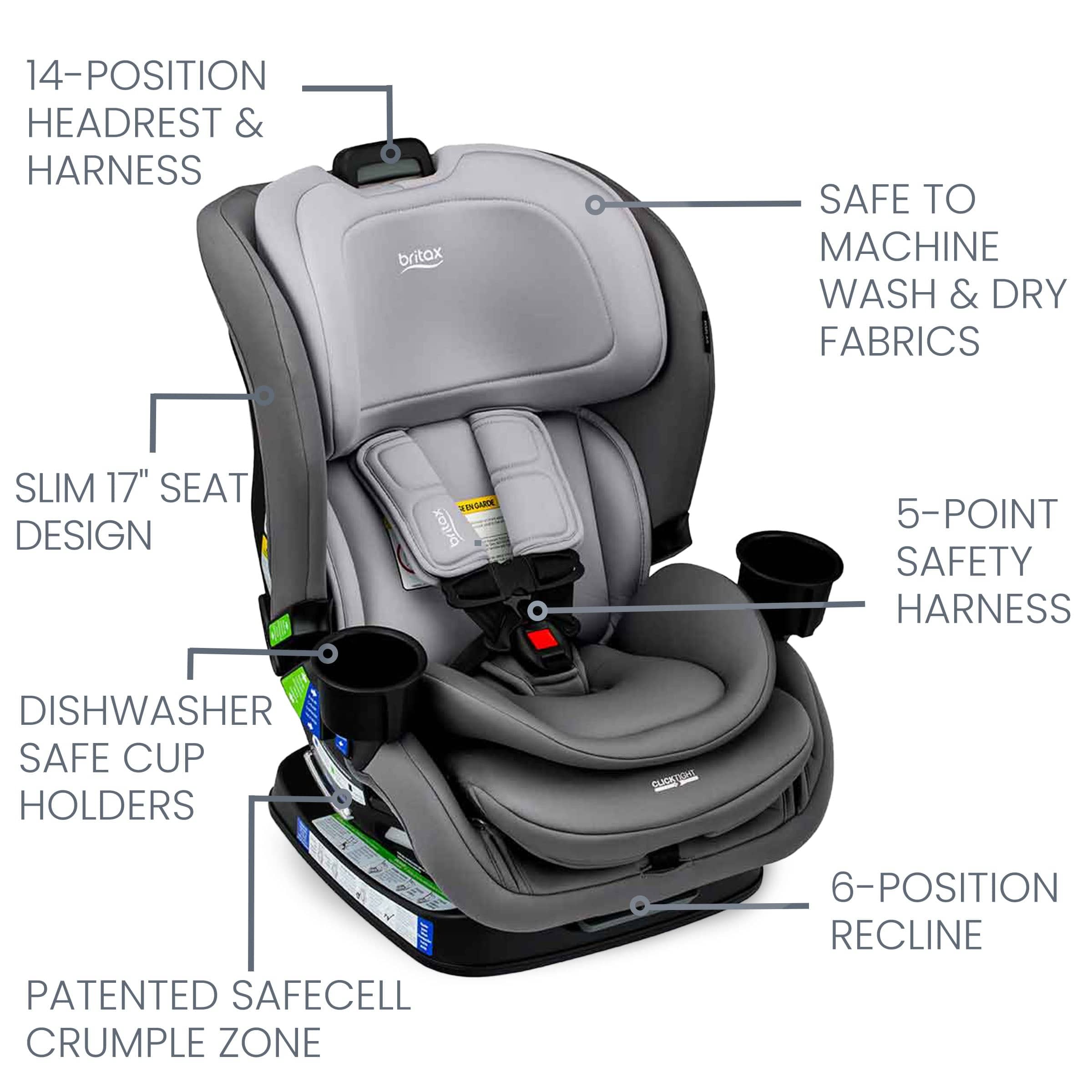 Britax Poplar Convertible Car Seat for Toddlers & Infants - Safe & Comfortable 3-in-1 Rear-Facing to Forward-Facing Booster - Perfect for Travel, Daily Commute & Family Road Trips