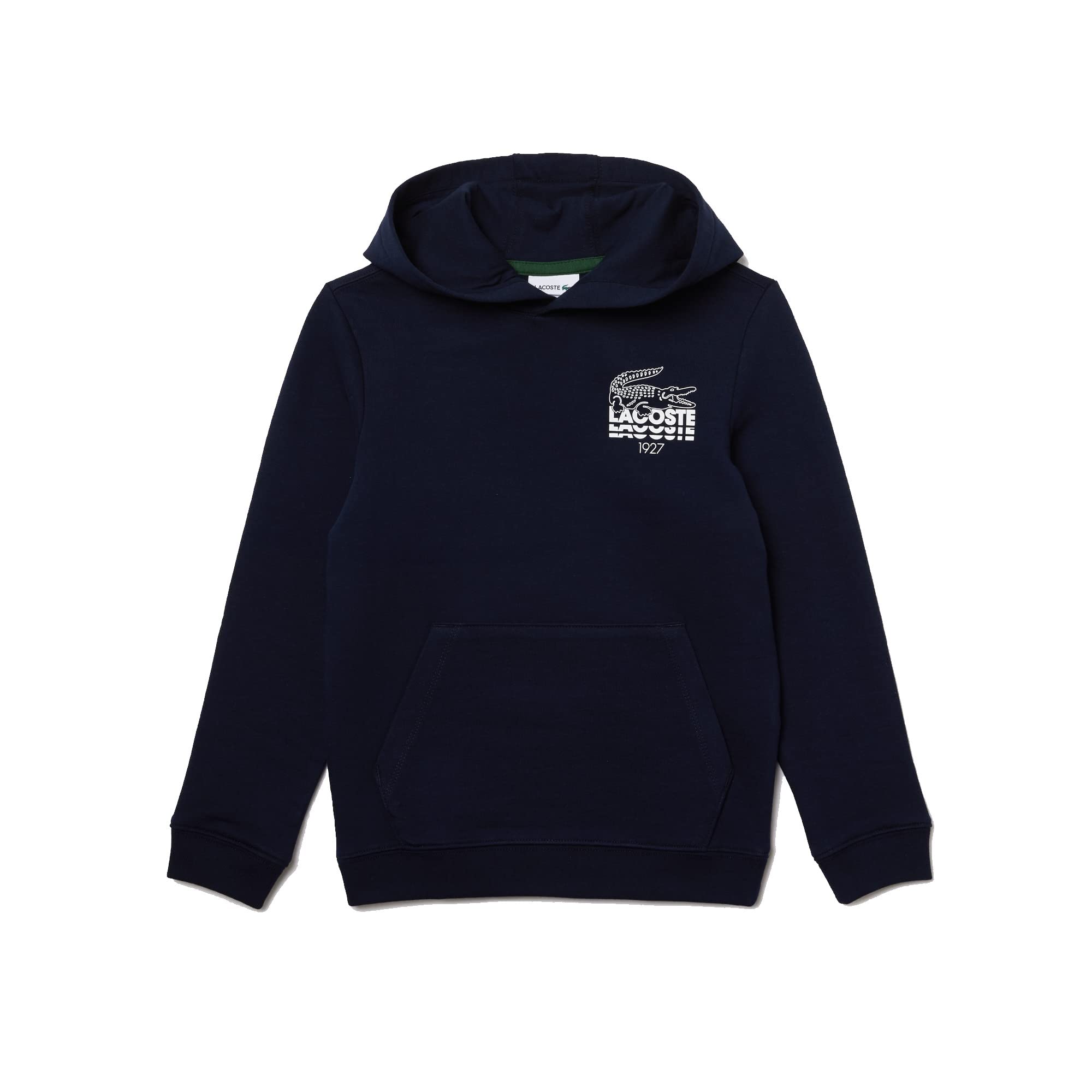 Lacoste Kids' Long Sleeve Hooded Sweatshirt with Multi-Logo Design | Comfortable Cotton Pullover for Boys & Girls | Perfect for School, Playdates & Outdoor Activities