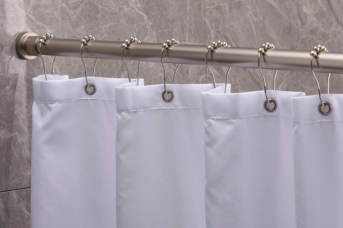 BRIOFOX Adjustable Tension Curtain Rod 43-73 Inches, Matte Nickel Shower Curtain Rod for Windows, Doorways, and Bathroom Décor