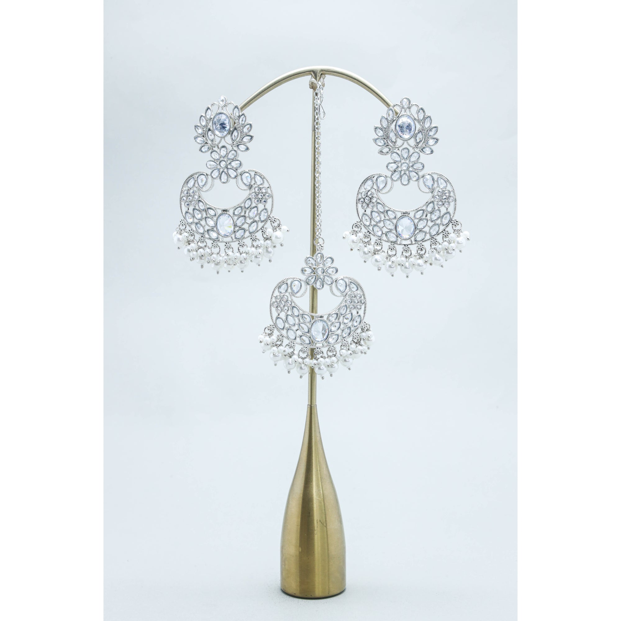 Diamond Polki Earrings for Women - Handmade Indian Jewelry - Traditional Kundan Dangle Earrings for Weddings, Parties & Special Occasions