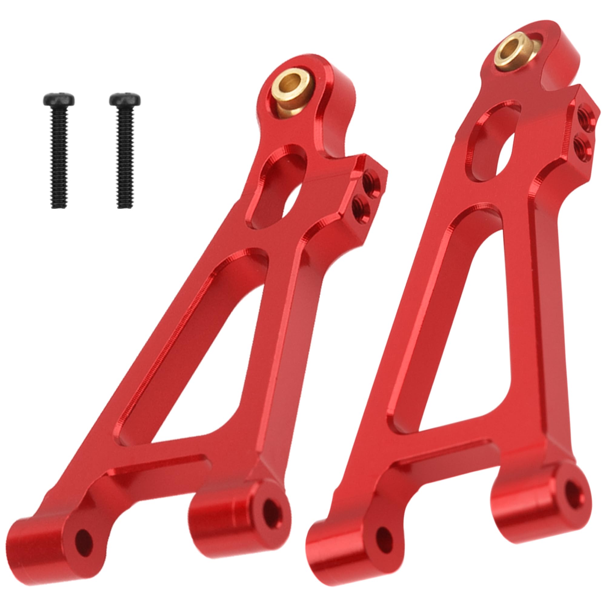 High-Performance Aluminum Suspension Arms Set for Hyper Go H16BM H16DR H16 & MJX 16207-16210 1/16 RC Cars - Front & Rear Swing A Arms Upgrade Parts (Red) | Durable Off-Road Racing & RC Car Replacement Accessories
