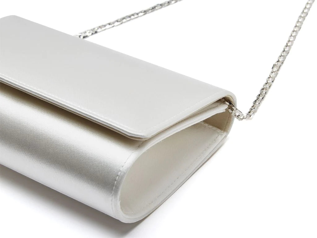 Rainbow Club Ivory Satin Wedding Clutch Bag - Elegant Bridal Purse for Bride, Bridesmaids & Special Occasions | Perfect for Ceremony, Reception & Formal Events
