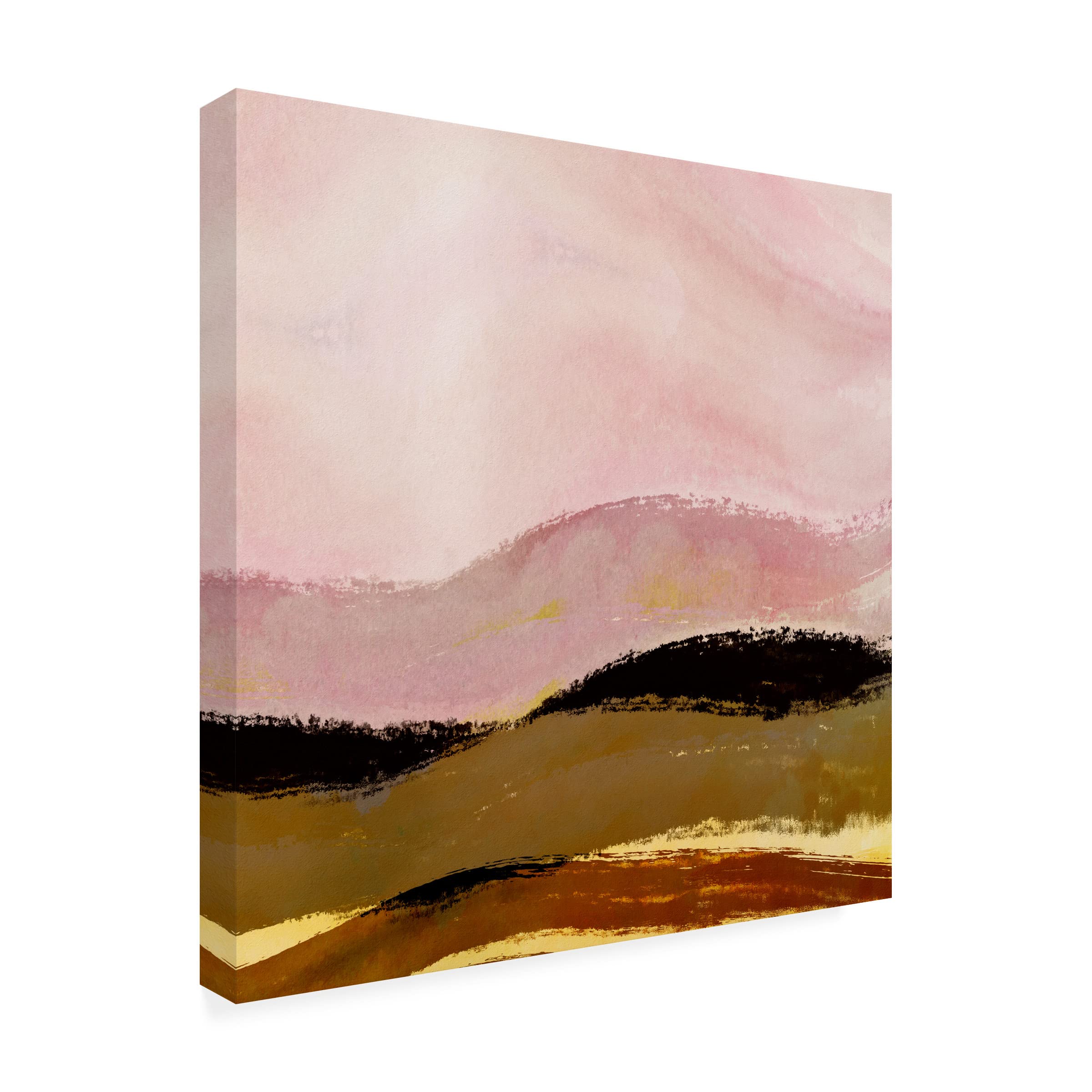 Trademark Fine Art 'Landscape in Pastel and Black II' Canvas Wall Art Print by Cora Niele - Modern Abstract Painting for Living Room, Bedroom & Office Decor