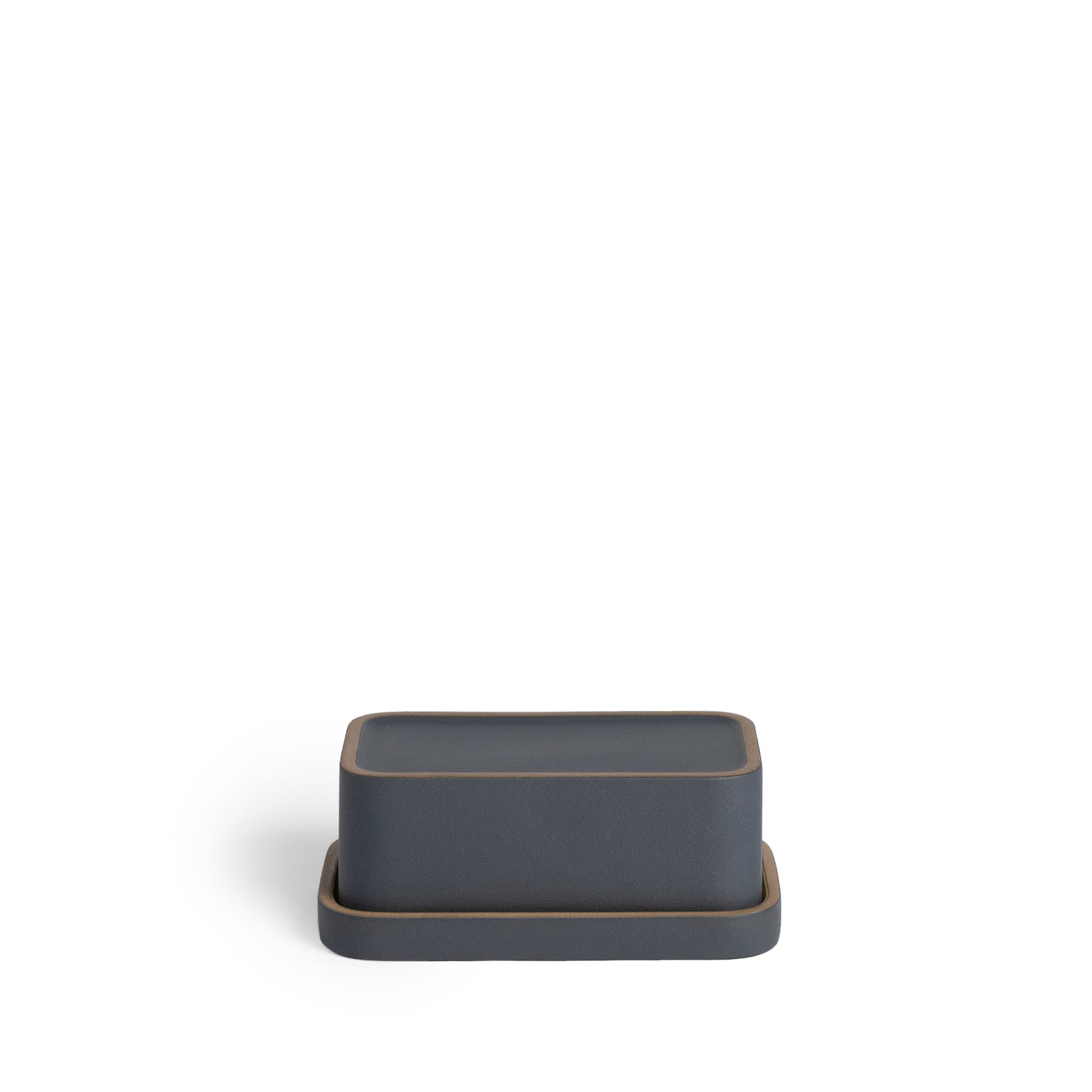Ceramic Butter Dish with Lid - Ochre & Indigo Handmade Stoneware Butter Keeper for Kitchen Counter - Perfect for Dining Table, Breakfast Nook, and Farmhouse Decor