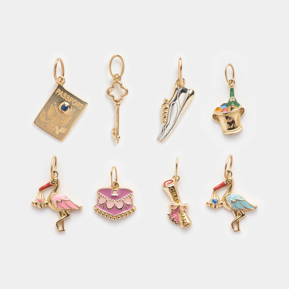 Solid Gold Celebration Charm - Elegant & Durable Jewelry for Birthdays, Anniversaries & Special Occasions | Perfect Gift for Her