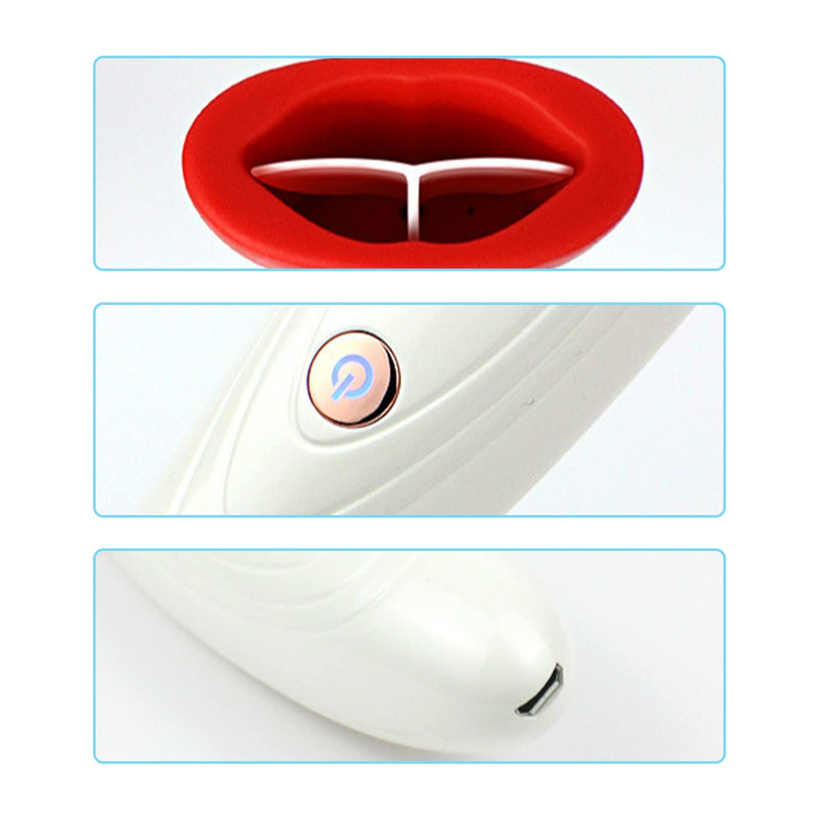 Altsuceser Electric Lip Plumper Tool - 450mAh Physical Lip Enhancer Device for Fuller Lips | Portable Lip Suction Plumper for Home & Travel Use (White)
