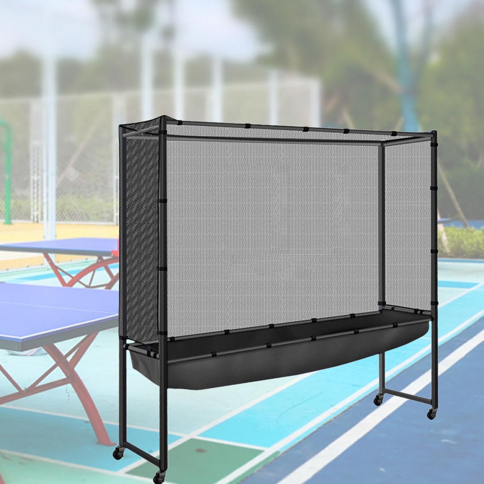 Portable Table Tennis Ball Net with Wheels - Indoor Ping Pong Ball Collector & Recycle Catcher for Adults - Perfect for Training, Practice & Game Cleanup