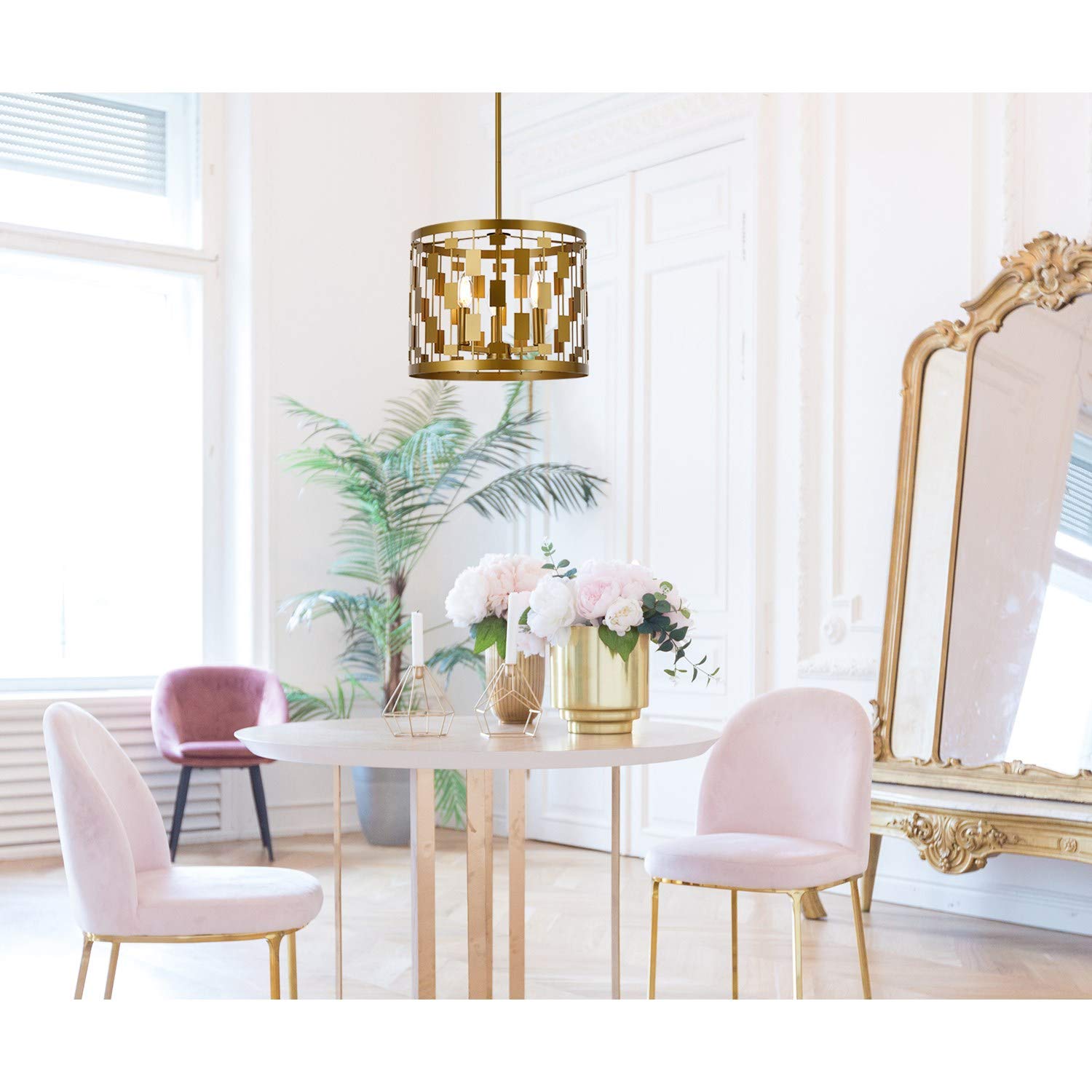 Levante 3-Light Brass Pendant Light Fixture - Modern Dining Room & Kitchen Island Lighting