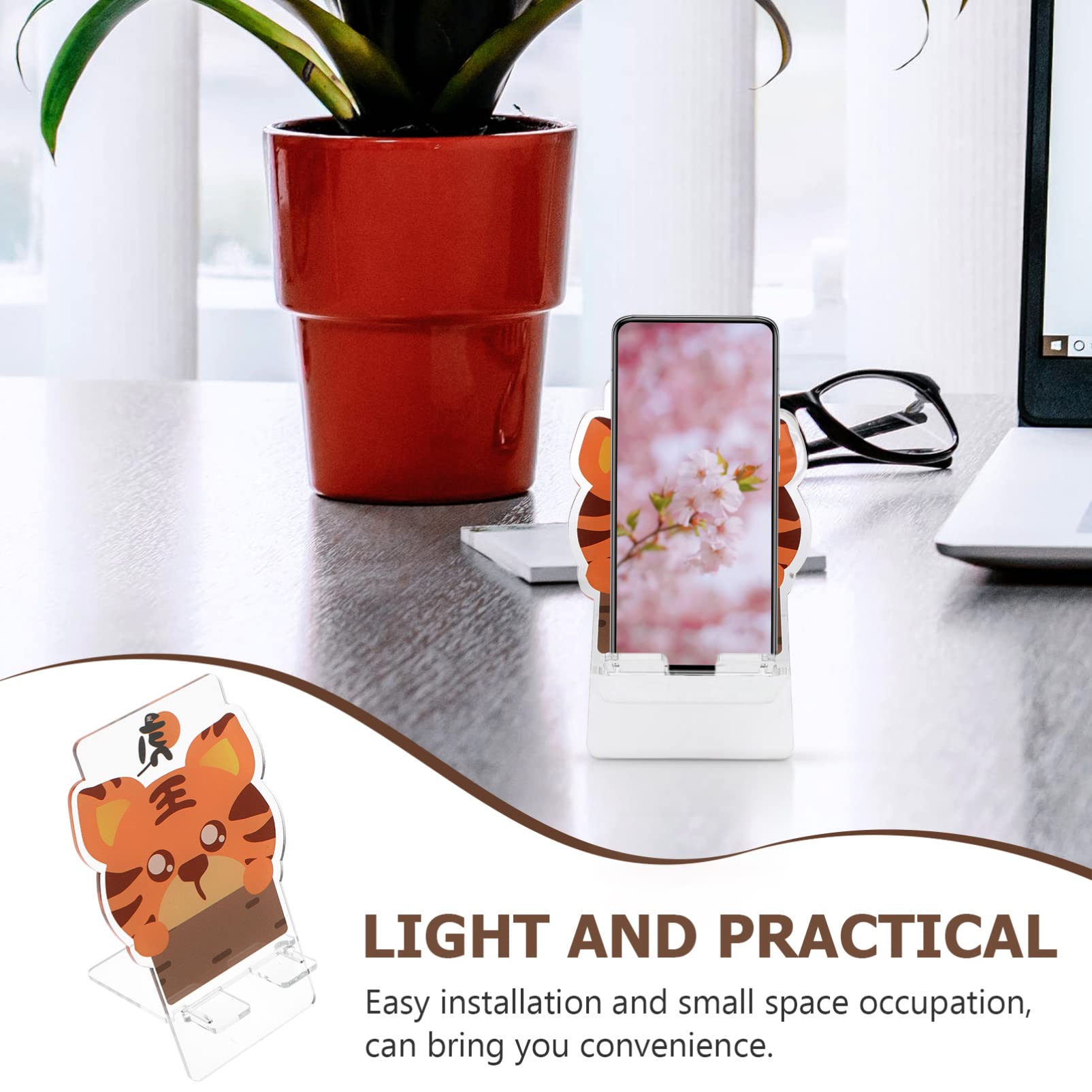 Adjustable Acrylic Tablet Stand & Phone Holder - Portable Dock Cradle for Smartphones, iPads, Tablets | Office Desk Organizer, Retail Display Stand, Home & Travel Use