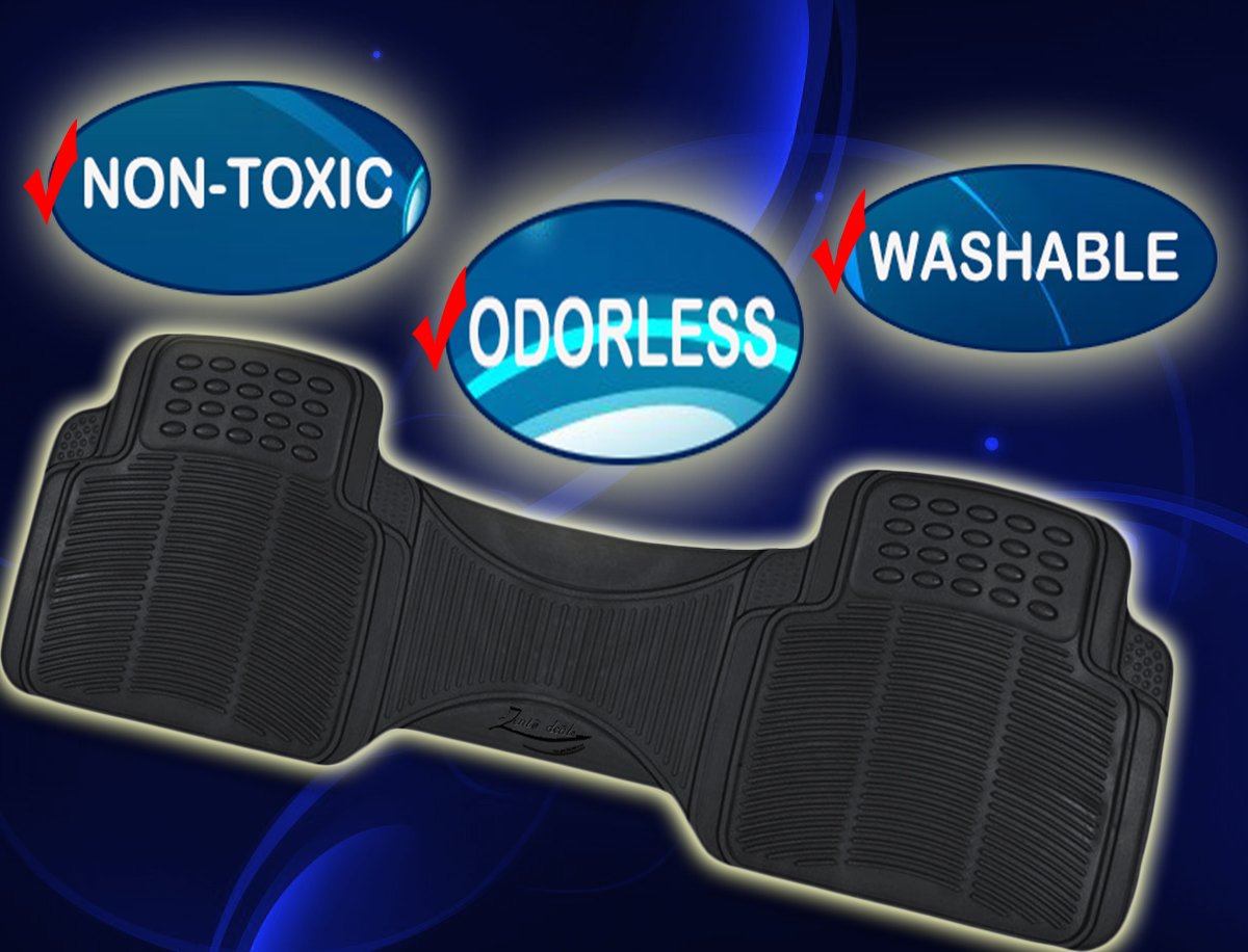 Premium Heavy Duty Car Floor Mats - All Weather Protection, Non-Slip Rubber Liners for Trucks & SUVs (Black) | Perfect for Winter Snow, Mud & Rain Protection