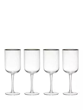 Premium Mikasa Sorrento 4-Piece Crystal White Wine Glass Set - 400ml Capacity - Elegant Stemware for Chardonnay, Sauvignon Blanc & Fine Dining - Perfect for Weddings, Anniversaries & Special Occasions