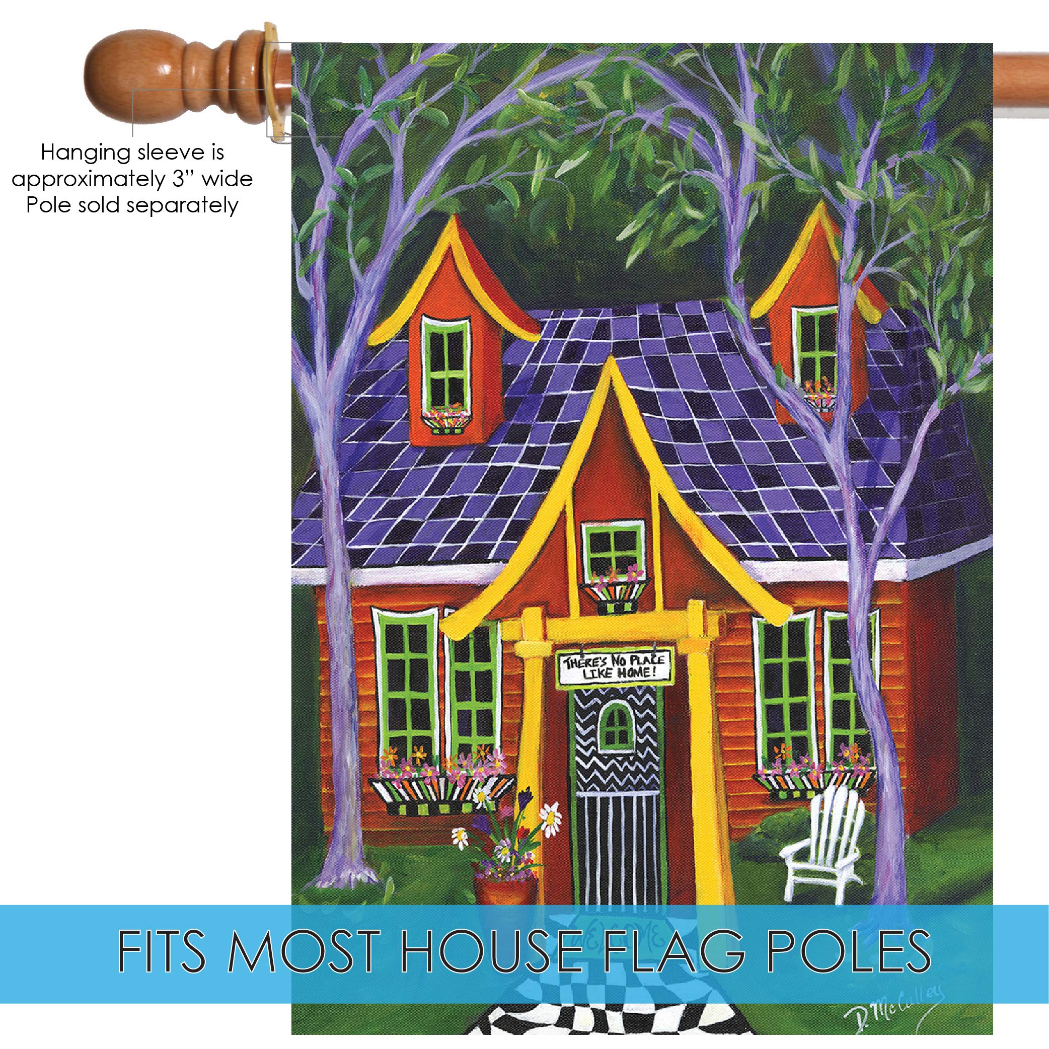 Toland Home Garden 1012177 'No Place Like Home' Double Sided Outdoor Flag 28x40 Inch - House Yard Decoration for Porch, Garden & Front Yard