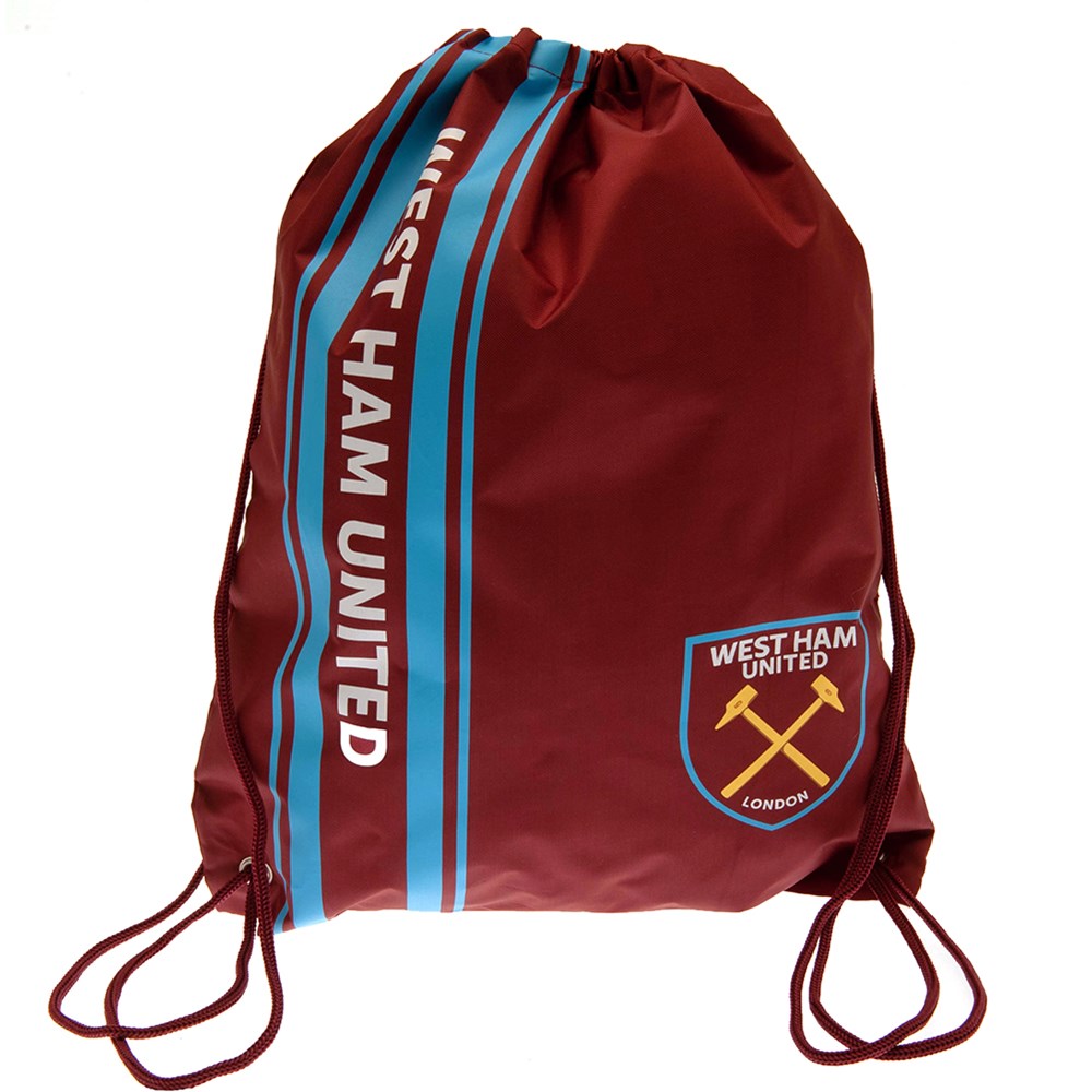 West Ham United Stripe Gym Bag - Durable Sports Duffel for Soccer Training, Travel & Gym - Perfect for Fans, Athletes & Fitness Enthusiasts