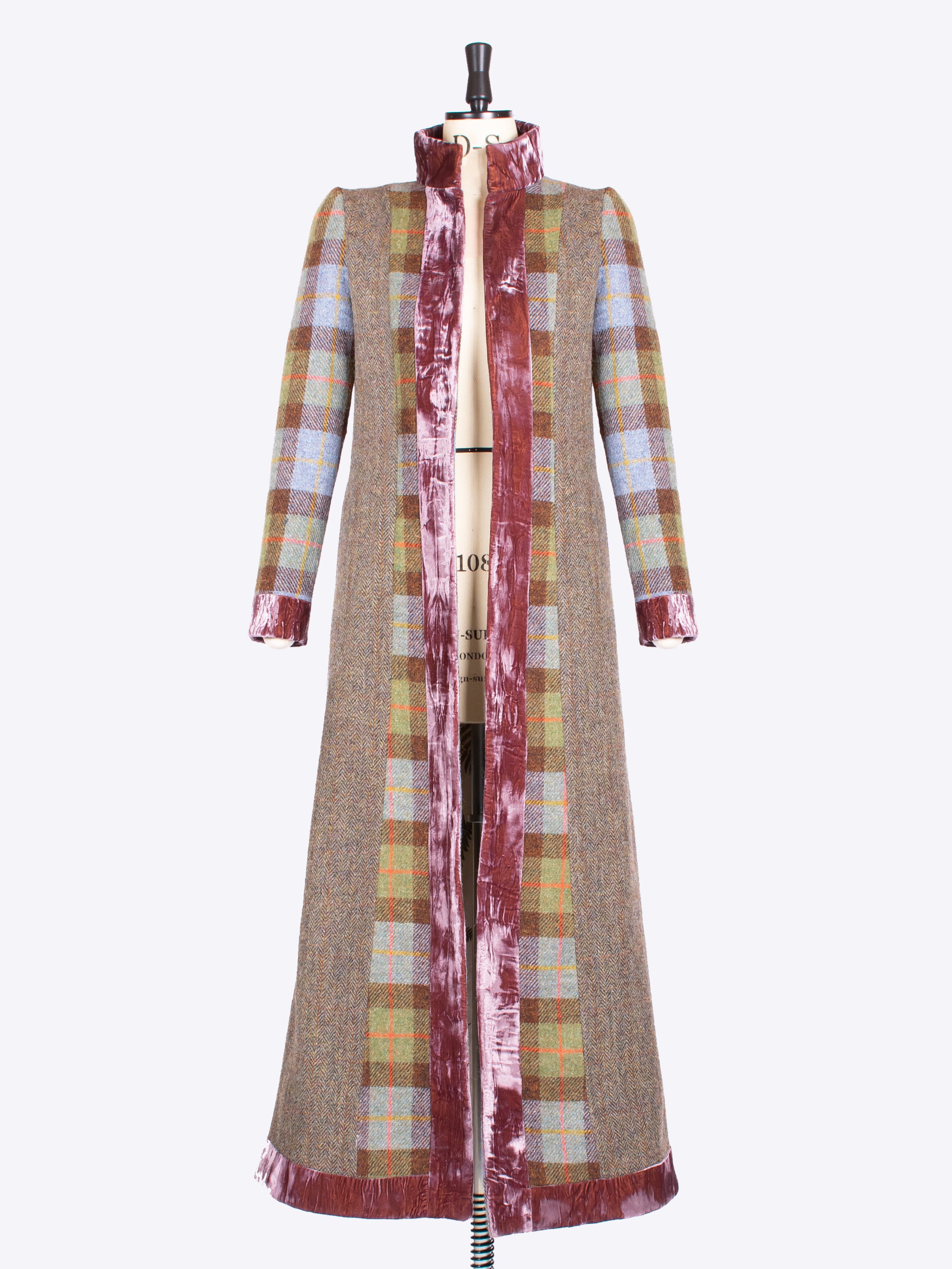 Maxi Coat for Women - MacLeod Style in Moss Green Velvet | Elegant Winter Outerwear for Office, Parties & Special Occasions