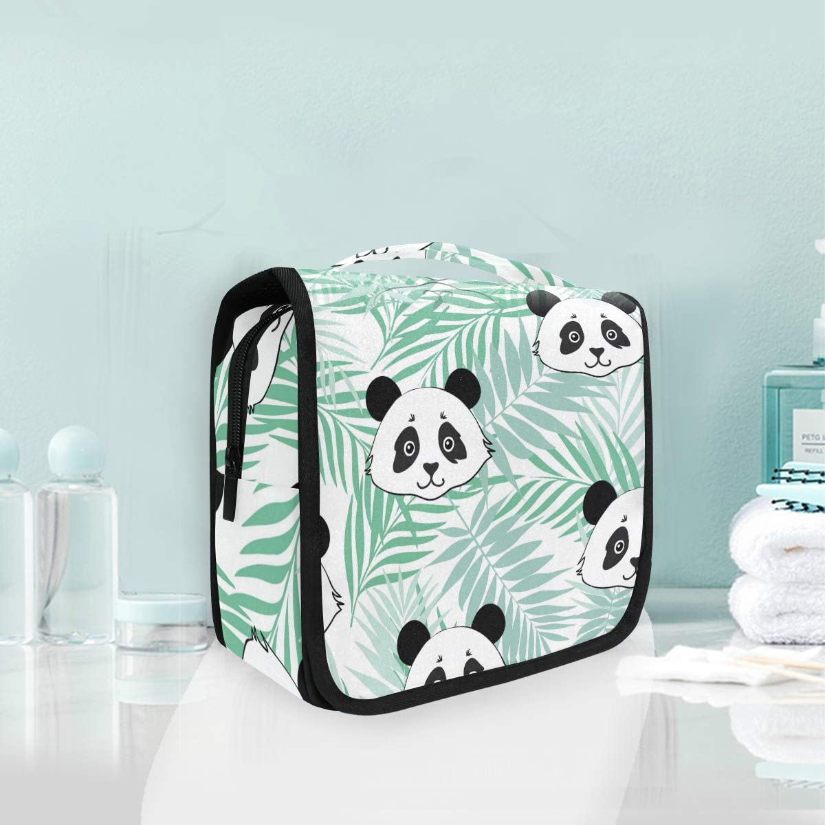 Cute Panda Travel Toiletry Bag - Hanging Cosmetic Organizer for Women & Men | Perfect for Vacation & Gym
