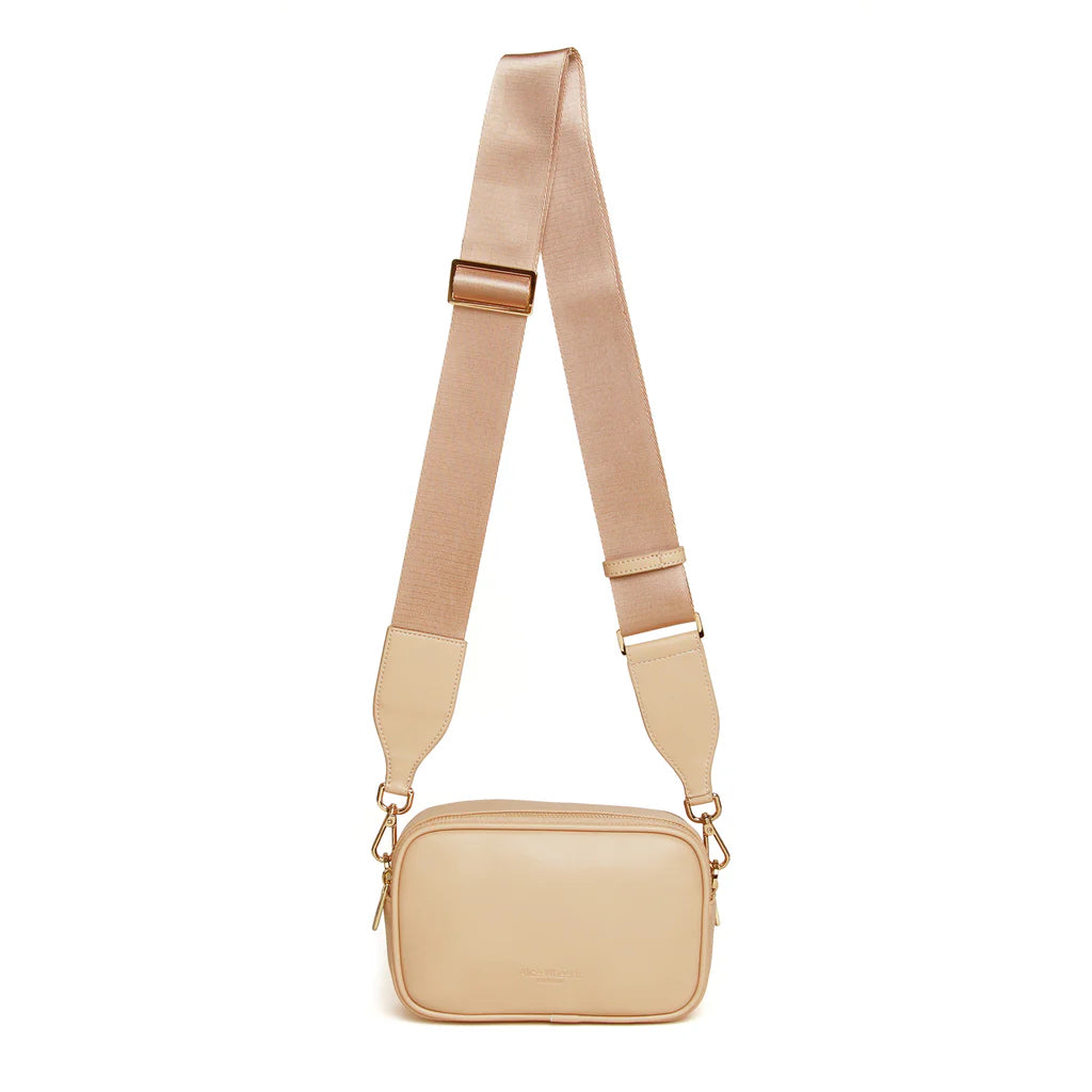 Alice Wheeler Madrid Nappa Leather Crossbody Bag in Sand - Stylish & Durable Handbag for Women, Perfect for Work, Travel & Everyday Use