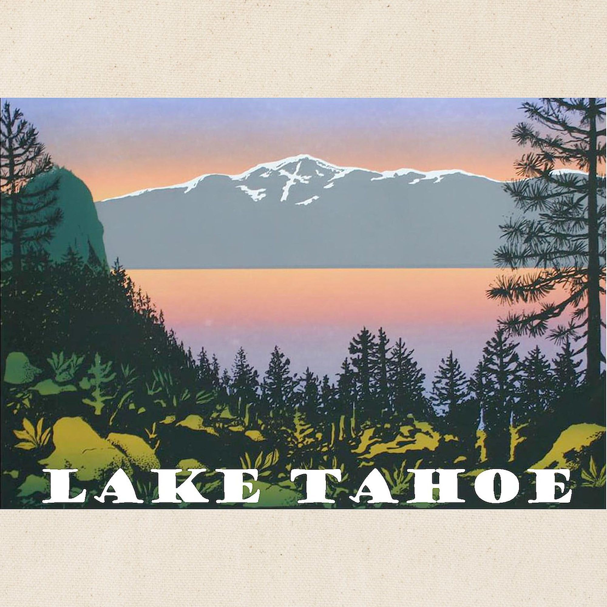 Mt. Tallac Lake Tahoe Canvas Tote Bag - Eco-Friendly Reusable Shopping Bag for Groceries, Beach & Travel | Natural Cotton Carryall