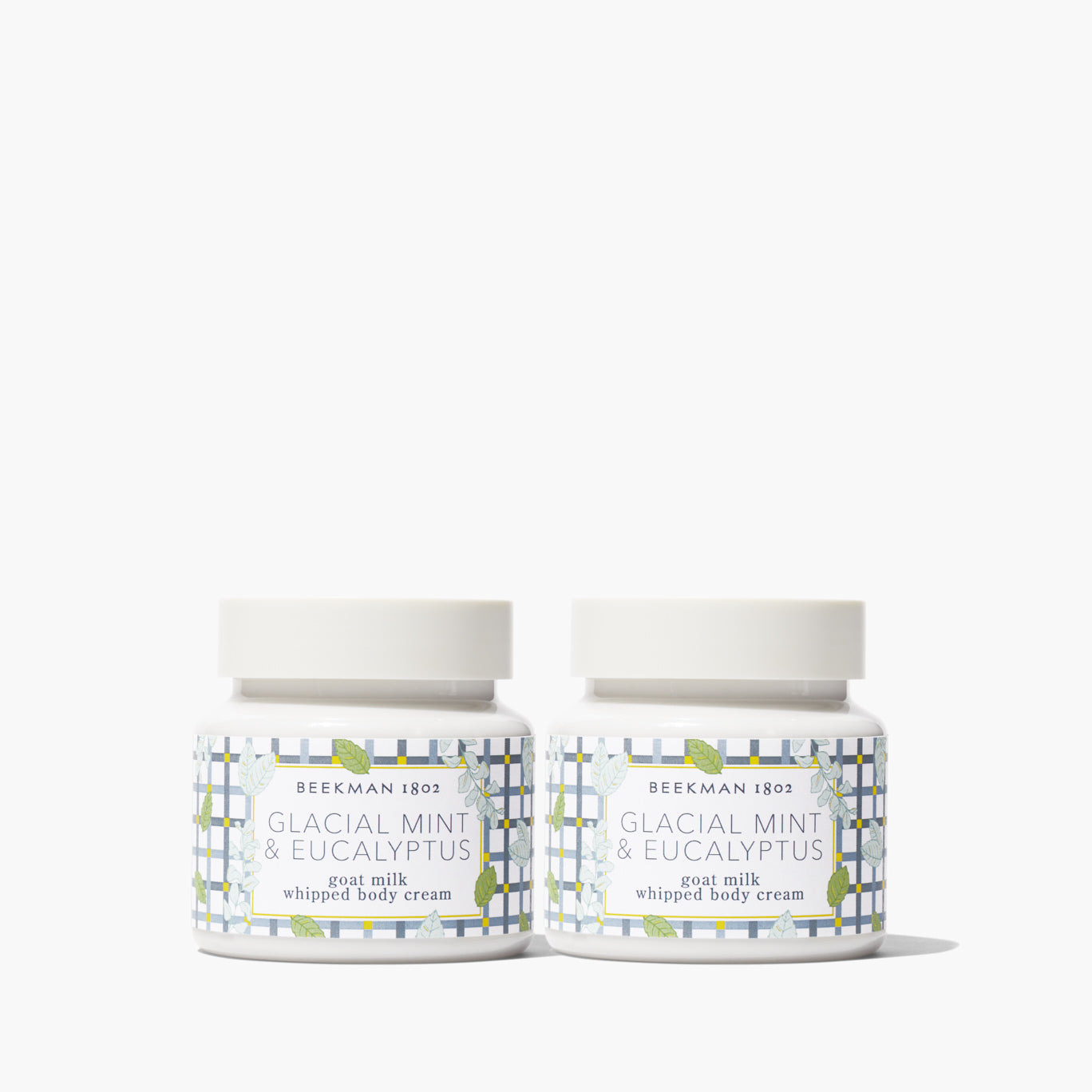 Glacial Mint & Eucalyptus Whipped Body Cream Set of 2 | Ultra Hydrating Moisturizer for Dry Skin | Perfect for Spa Day & Self Care Routine