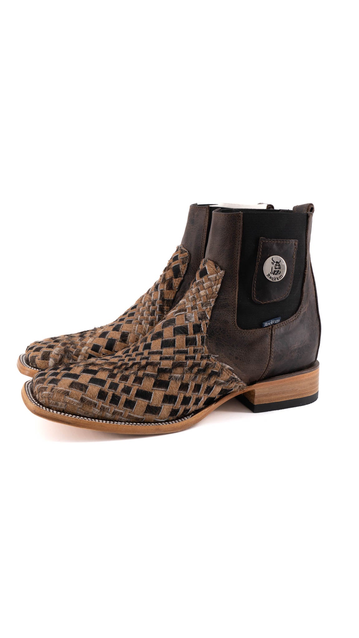 Men's Genuine Cowhide Leather Boots Size 9 - Square Toe Western Style Boots for Men | Durable Work Boots for Ranch, Riding & Outdoor Activities