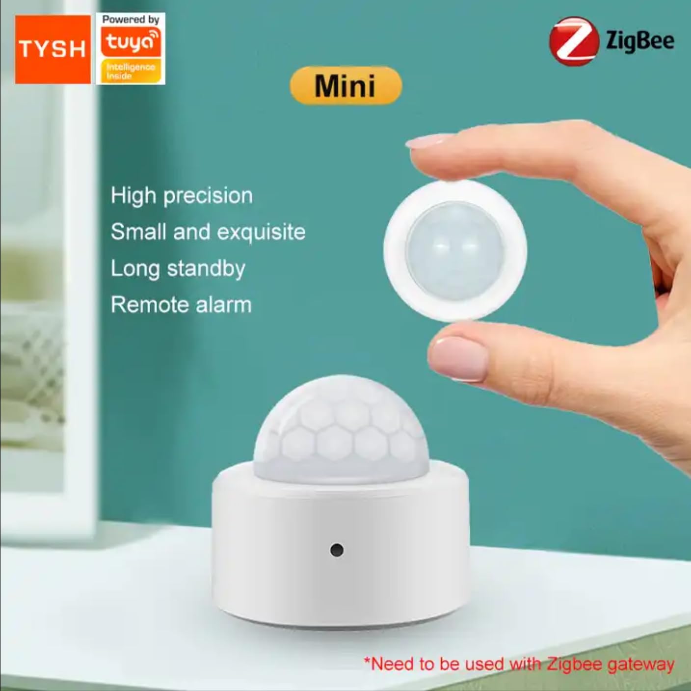 SOLO Smart Zigbee Motion Sensor - Real-Time App Alerts, Alexa & Google Home Compatible, Tuya/SmartLife Control (Zigbee Hub Required) | Home Security & Automation for Doors, Windows & Smart Lighting