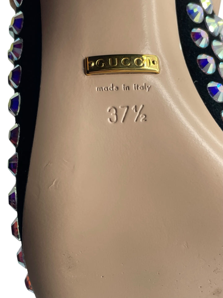 Gucci Embellished Suede Mules for Women - Size 37.5 (US 7.5) | Luxury Designer Slides for Casual Outings & Summer Fashion