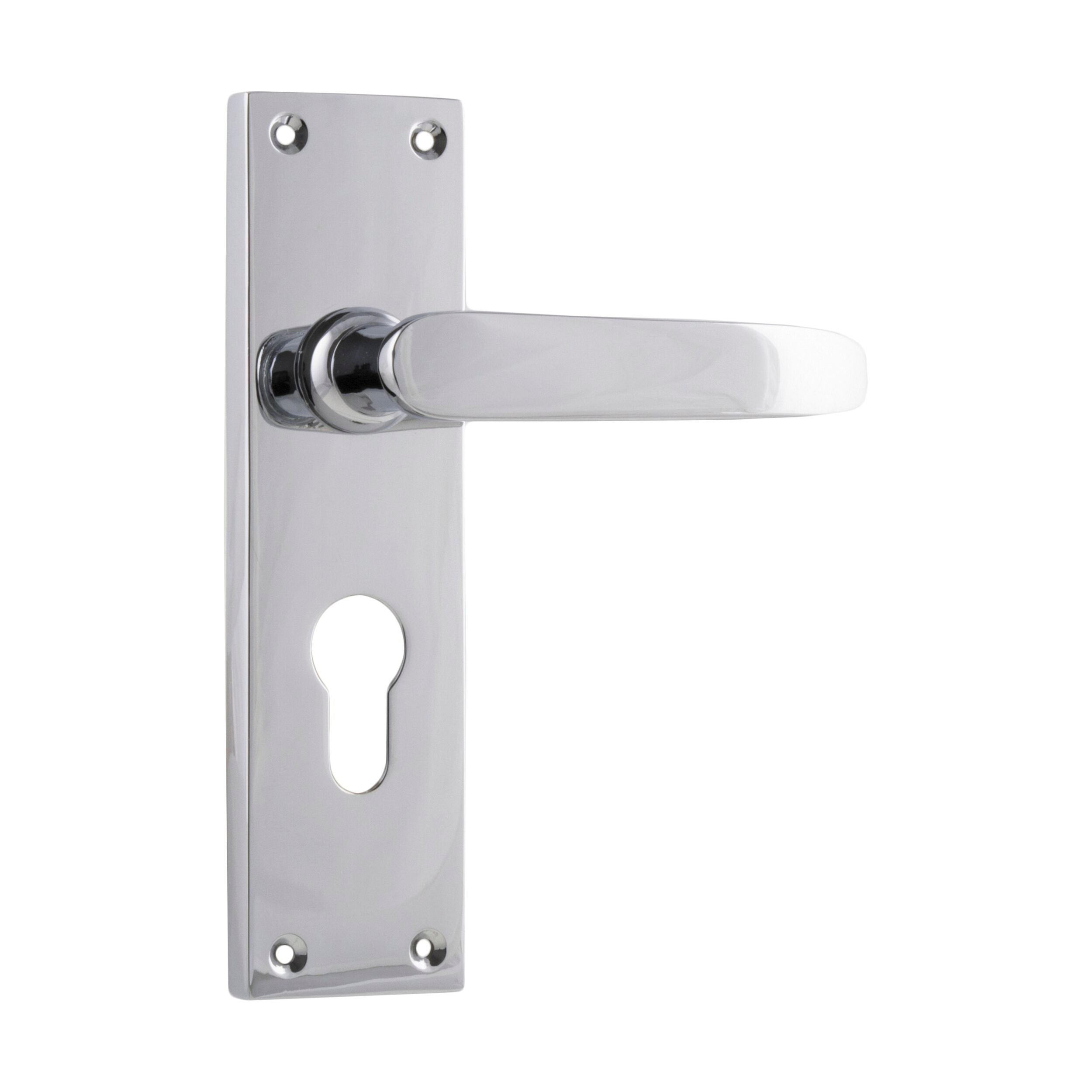Balmor Euro Door Lever Pair - Chrome Plated (H156xW42xP46mm) - Elegant Entryway Hardware for Home & Office Doors