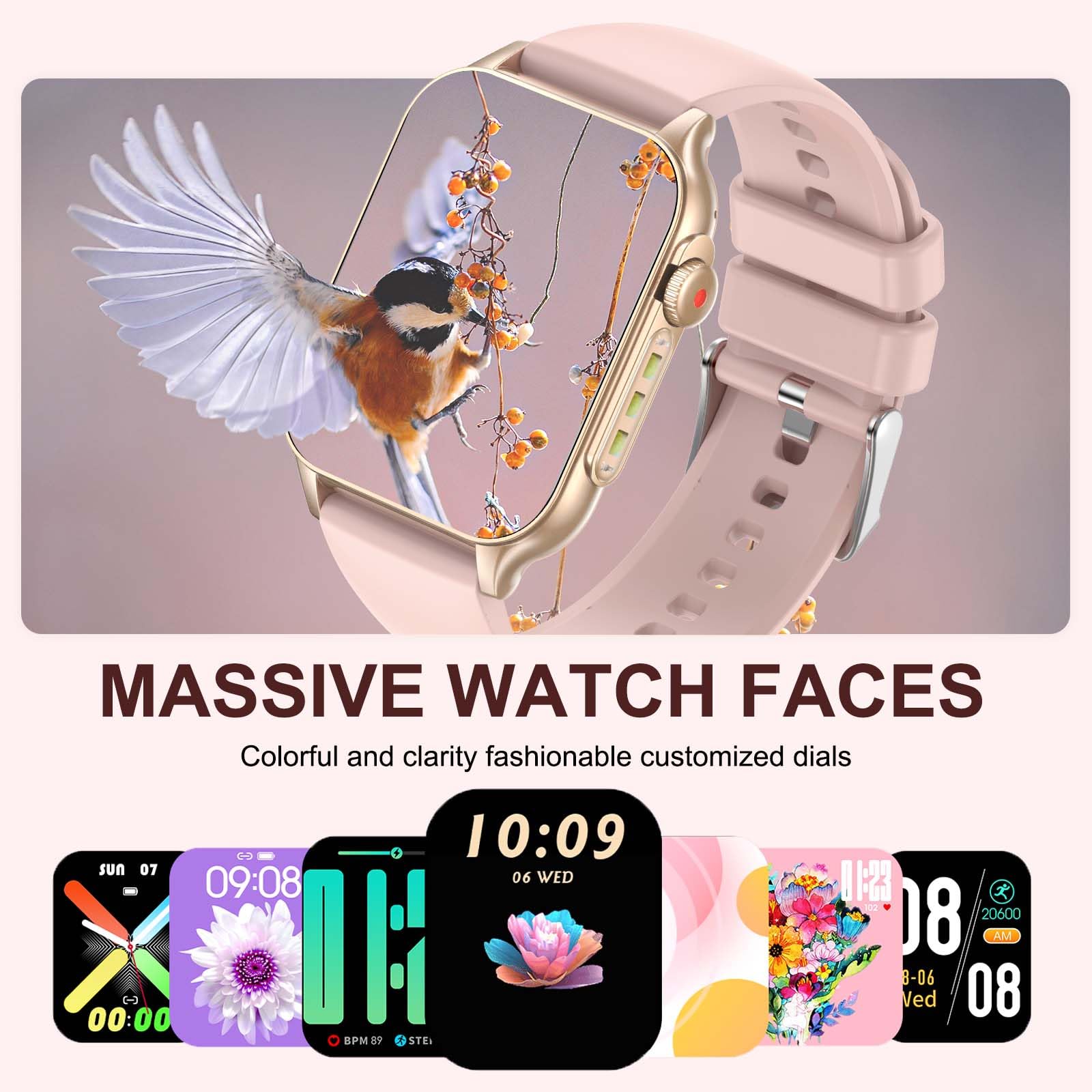 Smart Watches for Women with LED Flashlight - 1.96