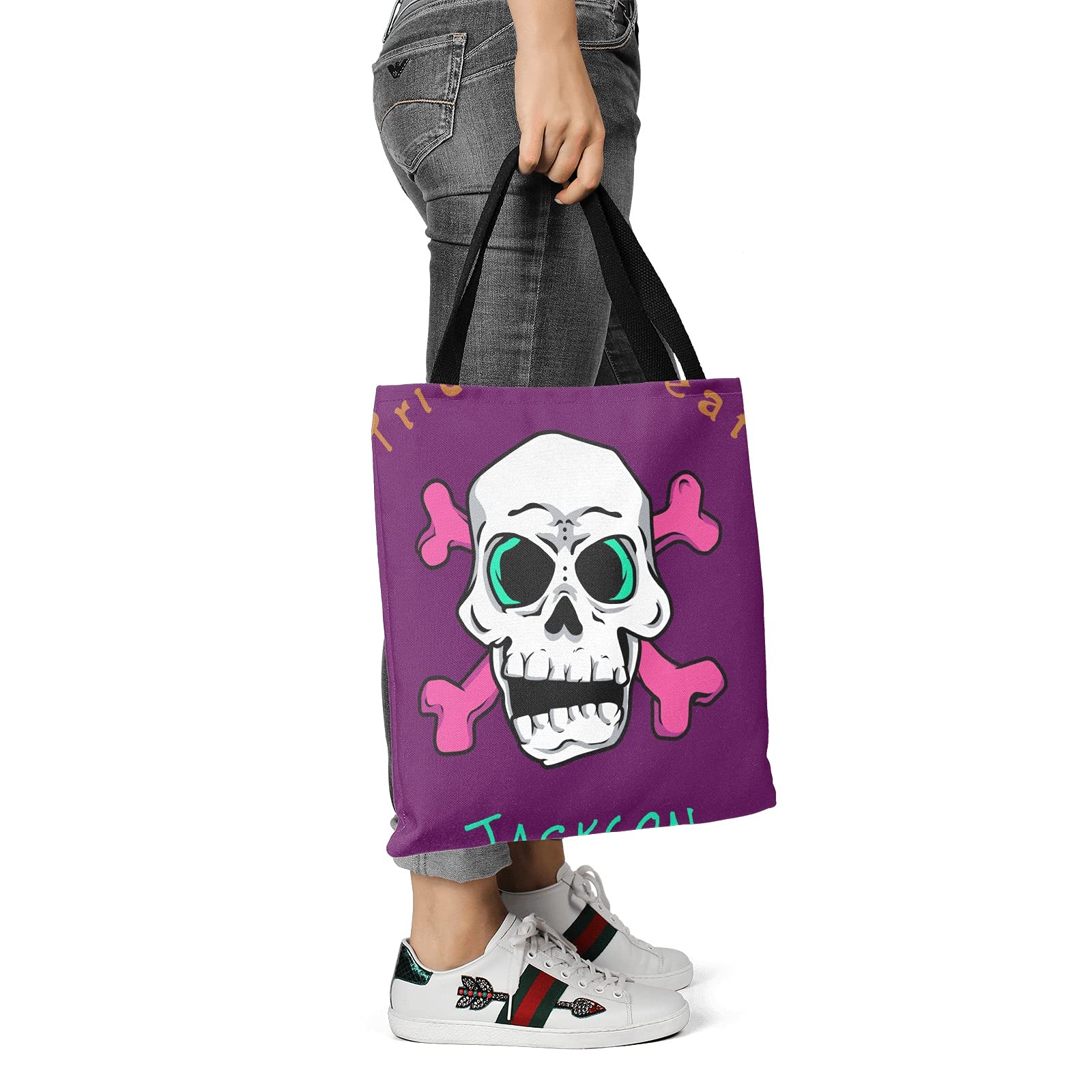 Personalized Custom Tote Bags with Name - Halloween Shopping Bags & Unique Gift Ideas for Women - Perfect for Grocery Shopping, Beach Trips & Everyday Use