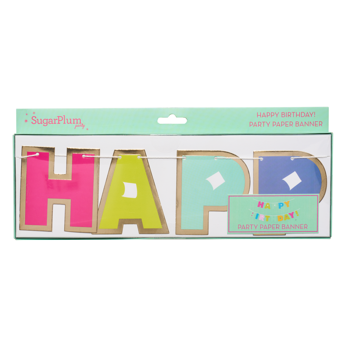 Vibrant Happy Birthday Banner with Cotton String - Perfect for Birthday Parties, Baby Showers & Celebrations