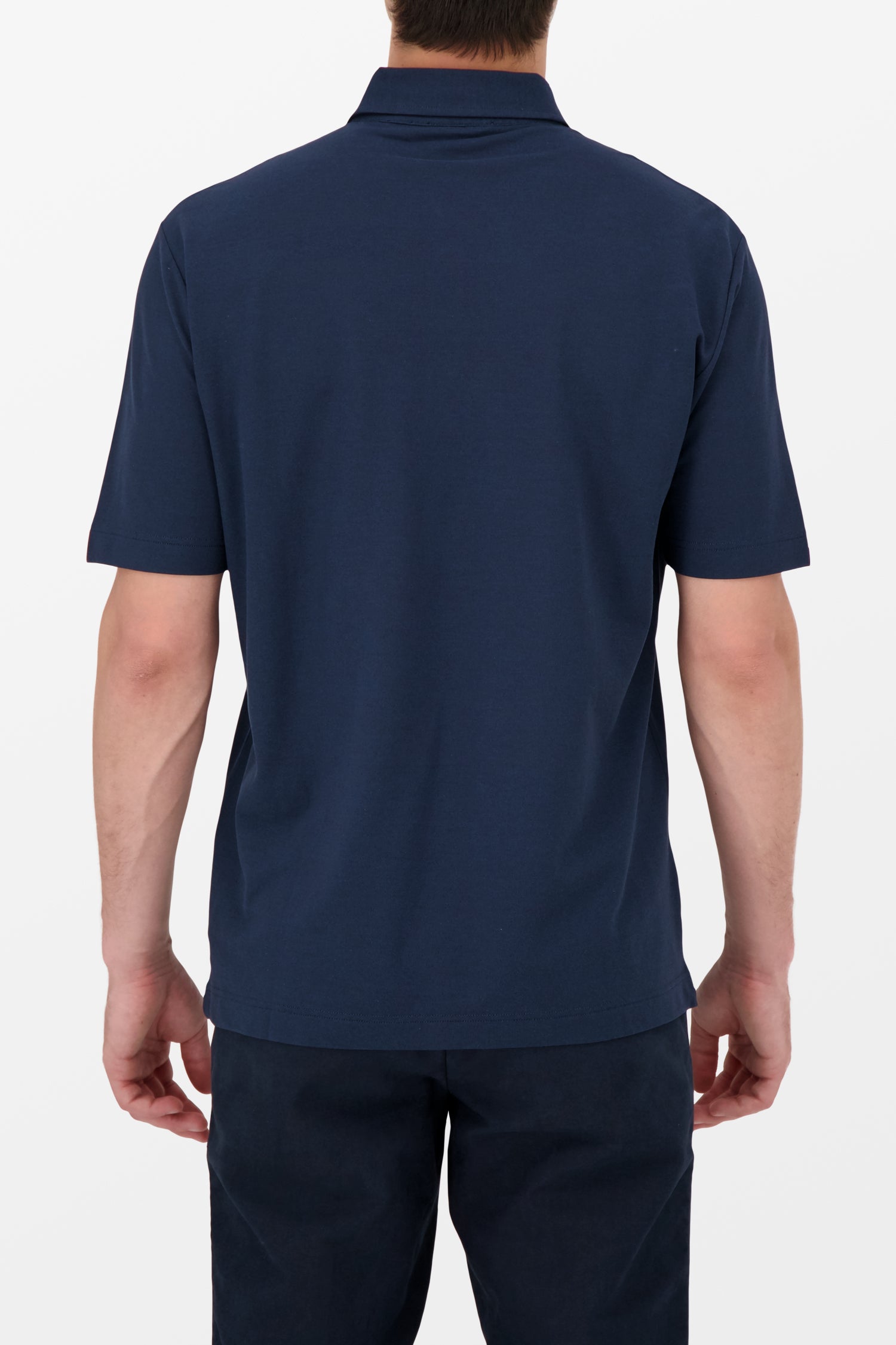Zanone Men's Navy Blue Polo Shirt - Classic Slim Fit Casual Top for Work, Golf & Everyday Wear