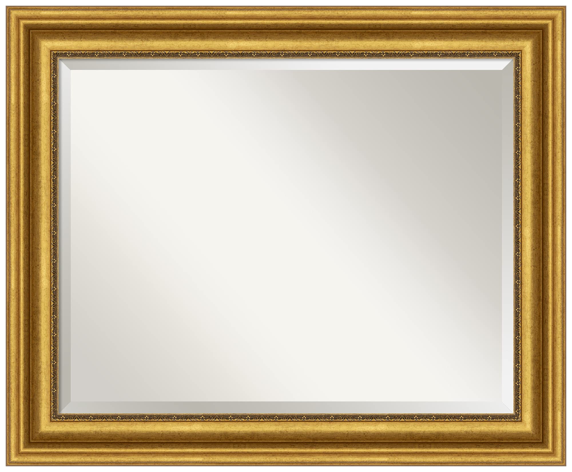 Amanti Art 28x34 Inch Gold Wall Mirror - Large Traditional Rectangular Frame with Beveled Edge for Bathroom, Living Room & Parlor Decor - Hangs Horizontally or Vertically - Handcrafted in USA