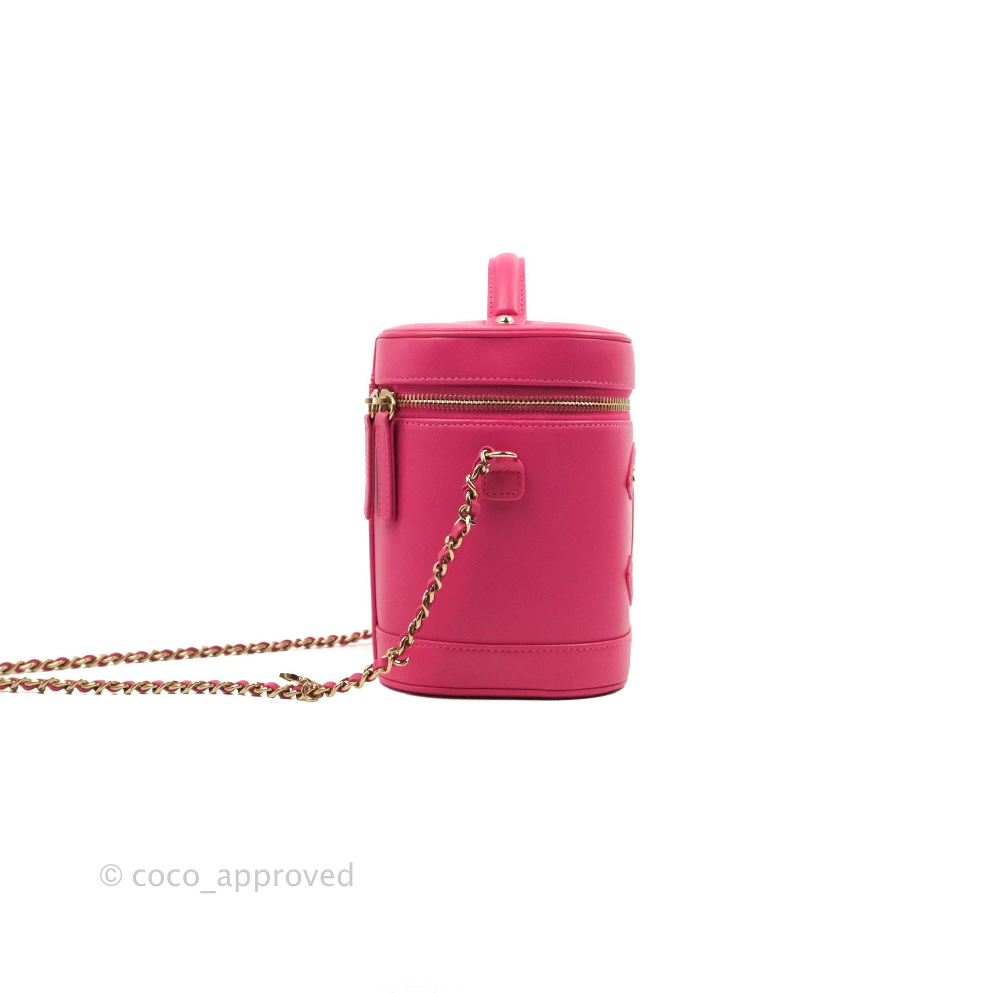 Chanel CC Mania Vanity Case in Pink Lambskin with Gold Hardware - Luxury Crossbody Bag for Women, Perfect for Parties & Evening Events