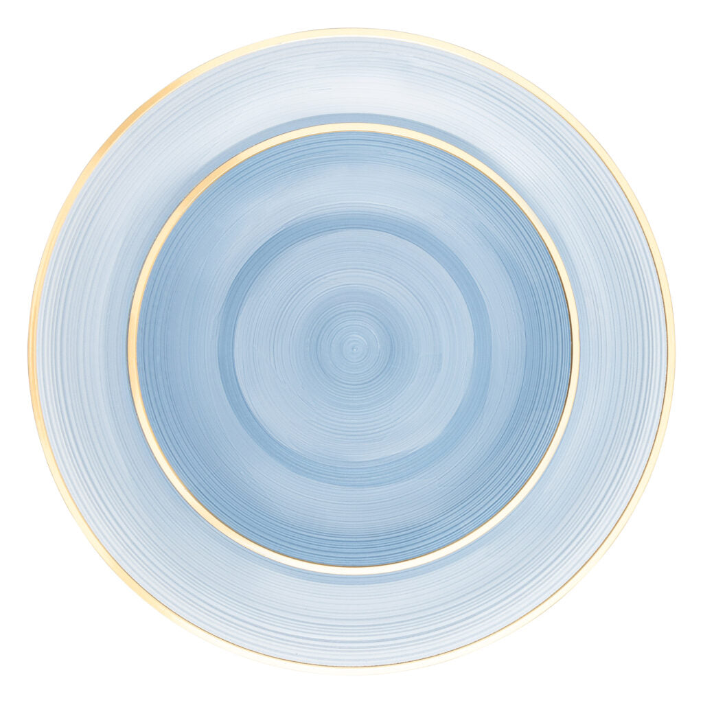 32-Piece Blue Transparent & Gold Plastic Dinnerware Set - Crystal Design for 16 Guests | Elegant Party Plates, Cups & Cutlery for Weddings, Birthdays & Formal Events