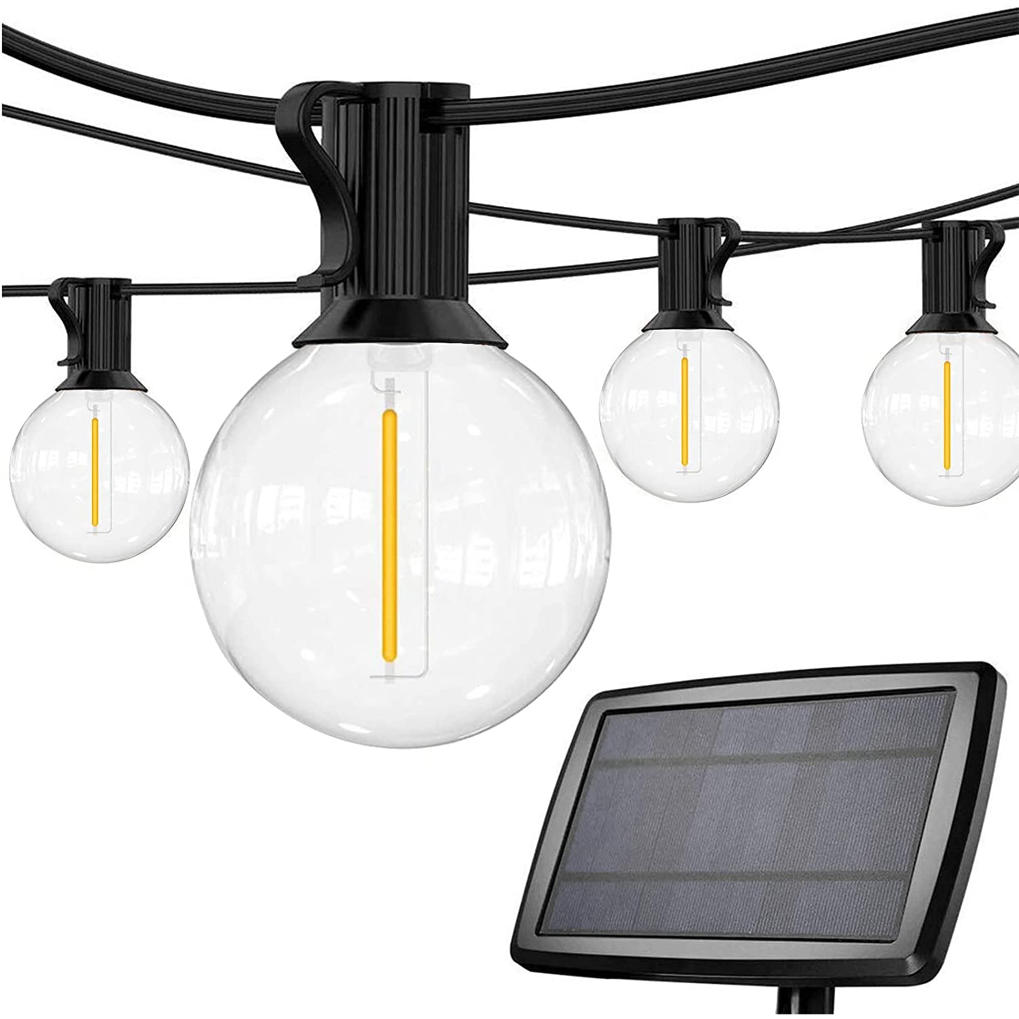 SUNTHIN 48FT Outdoor Solar String Lights - Heavy Duty Shatterproof LED Lights with 16 G40 Bulbs & 4 Lighting Modes - Perfect for Patio, Garden, Backyard, Tent, Wedding, Party Decor (3 Pack)
