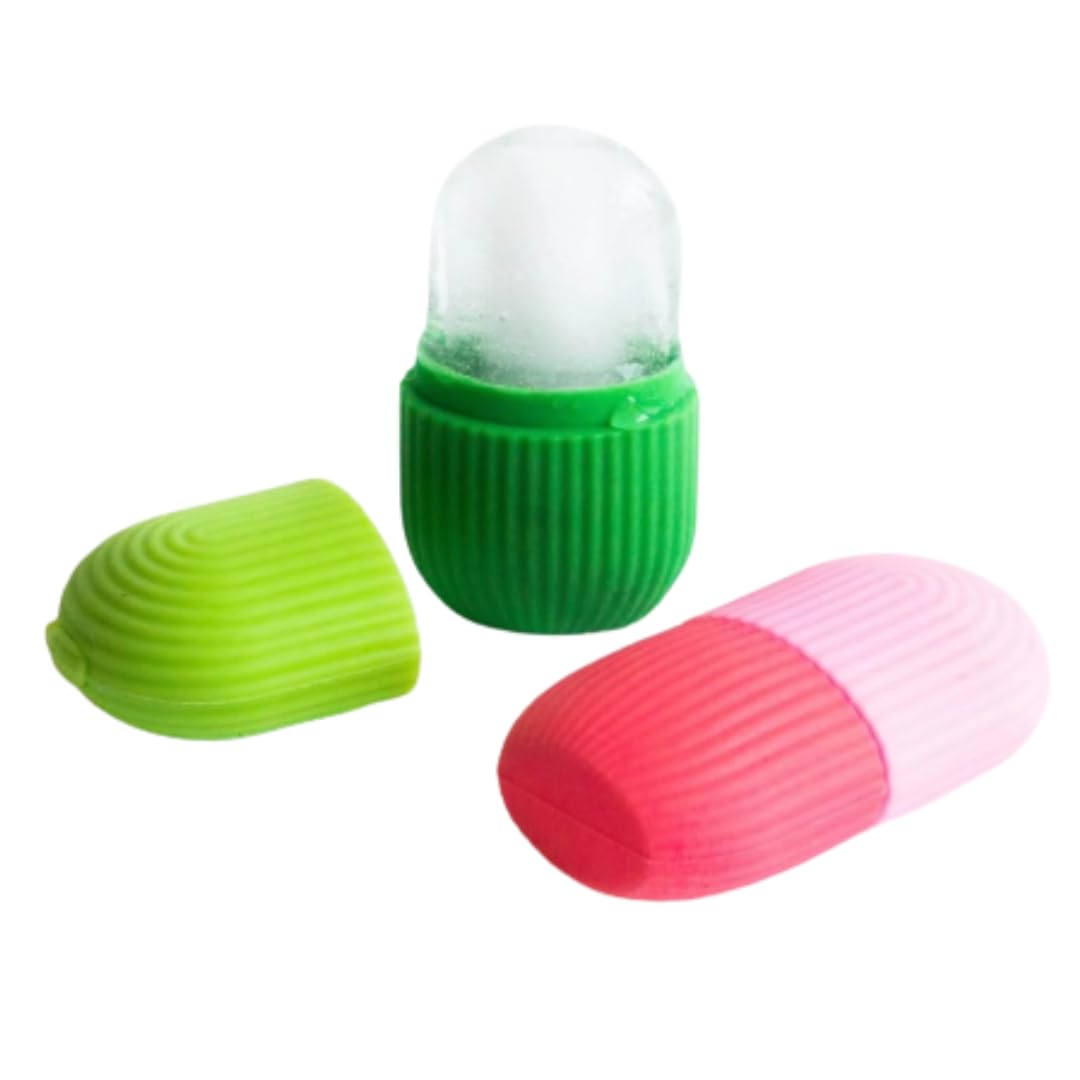 Skinworks Ice Roller for Face - Silicone Facial Massager Reduces Puffy Eyes, Acne & Wrinkles | Reusable Skincare Tool for Glowing Skin | Perfect for Morning Routine, Post-Workout Recovery & Spa Night Self-Care (Color Assorted)