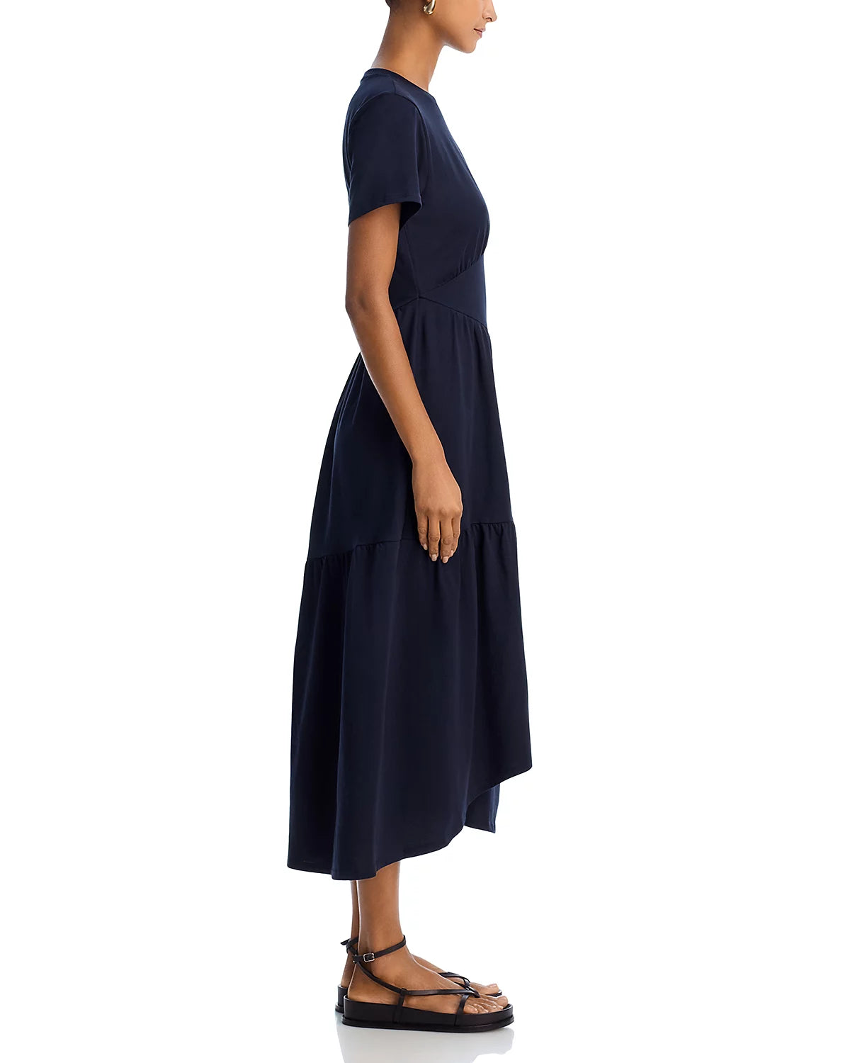 Elegant FRAME Gathered Dress for Women | Flowy Midi Dress with Ruffled Hem | Perfect for Weddings, Parties & Date Nights