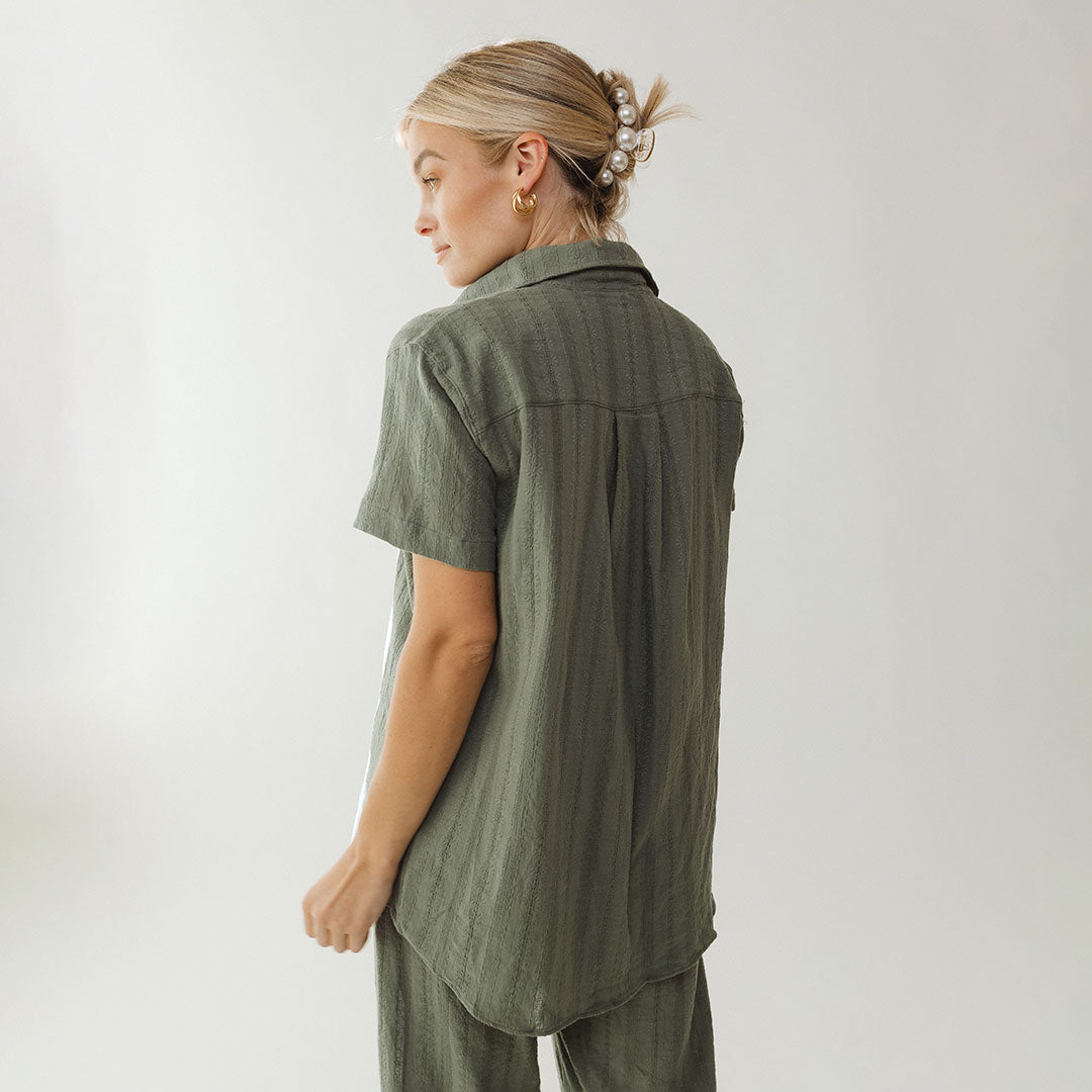 Men's Cabana Shirt in Sage Green - Lightweight Breathable Summer Shirt for Beach Vacation, Pool Party & Tropical Getaway