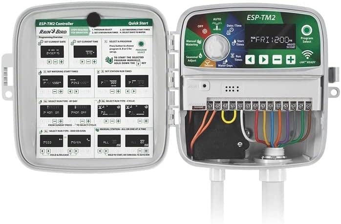 Rain Bird ESP-TM2 Smart WiFi Sprinkler Controller - 6 Zone Indoor/Outdoor Irrigation System with Mobile App Control | Perfect for Lawn, Garden & Landscape Watering Automation
