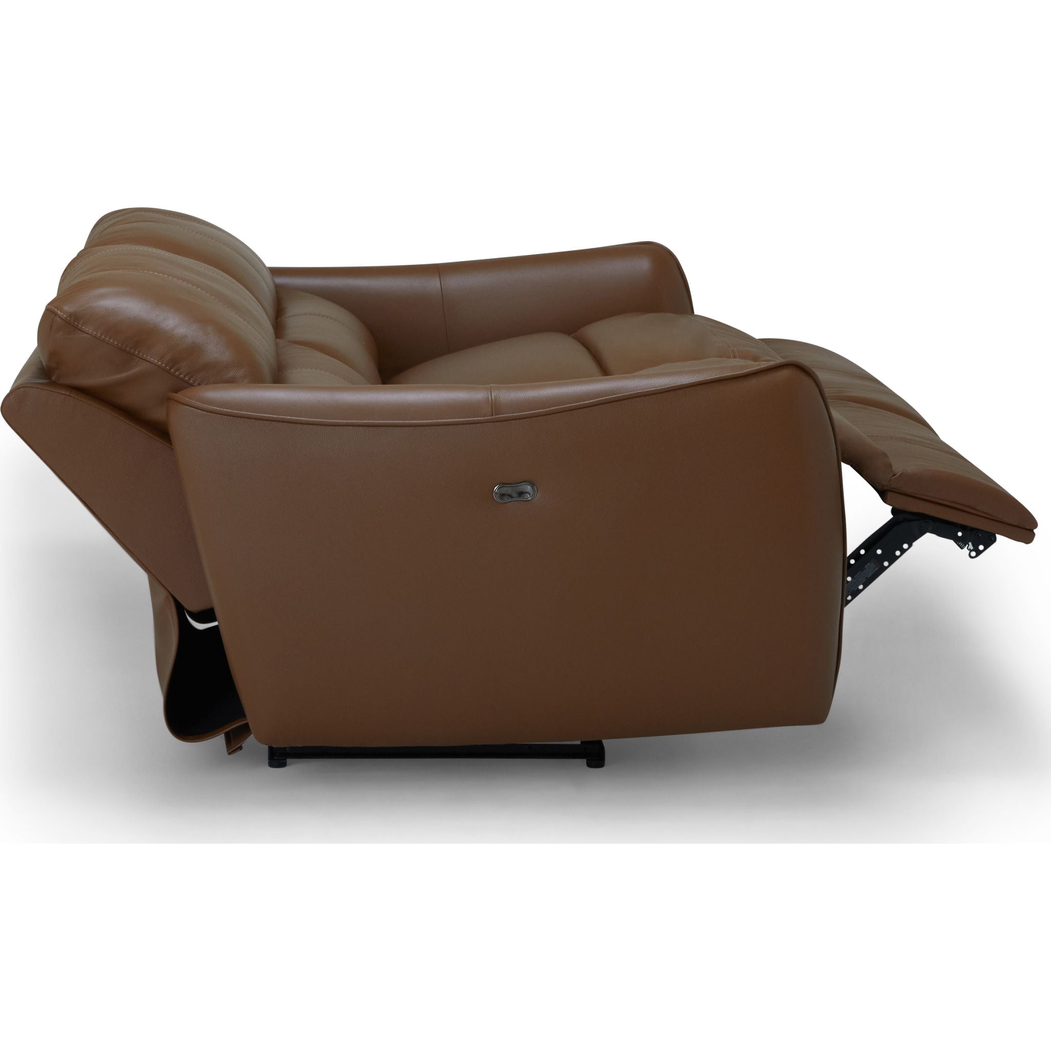 Arlo Power Reclining Sofa - 3-Seater Leather Sectional Couch with USB Charging Ports, Valencia Biscotti Color - Perfect for Living Room, Home Theater & Family Gatherings