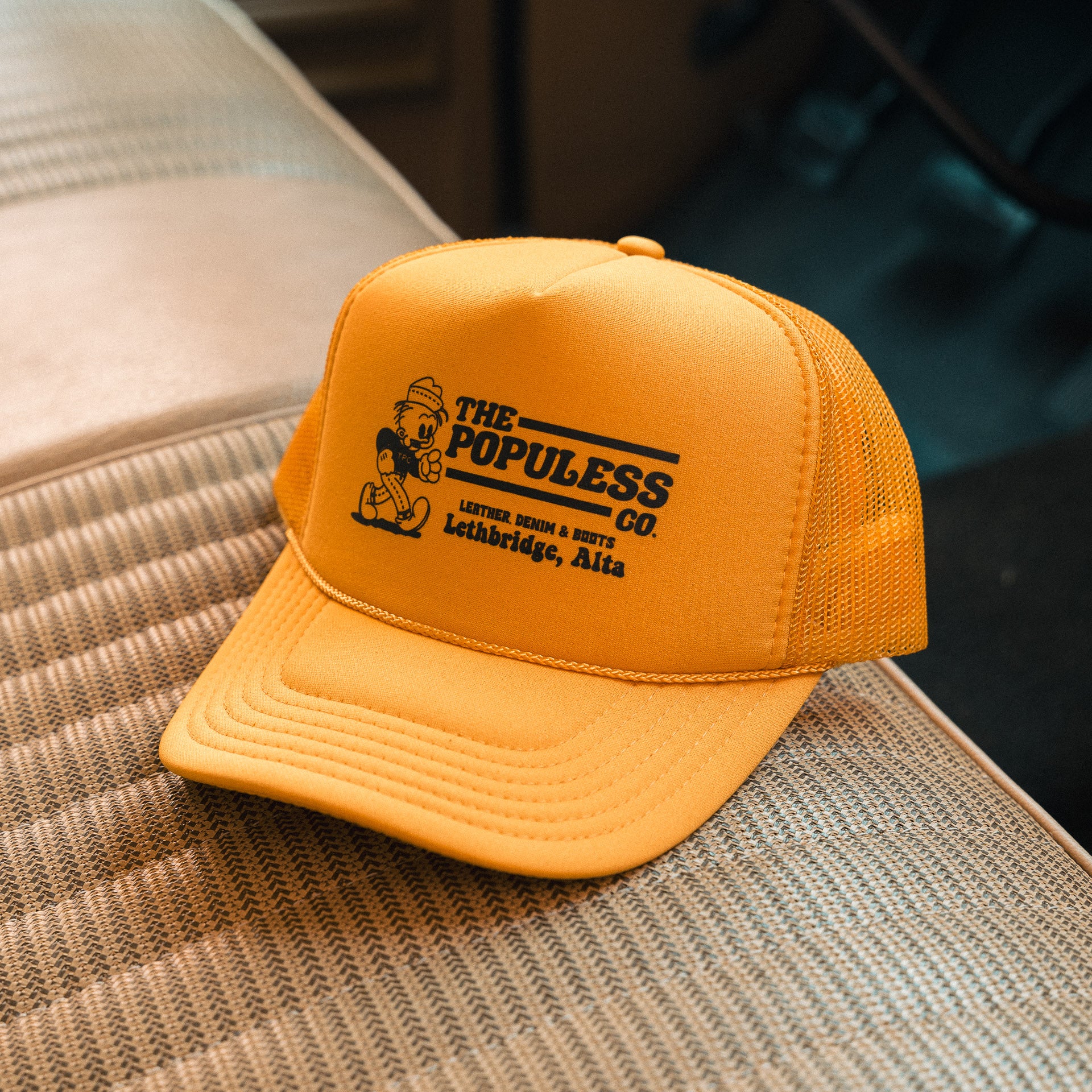 Roy Boy Trucker Hat - Classic Gold Snapback Cap for Men & Women | Perfect for Outdoor Activities, Road Trips, and Casual Wear
