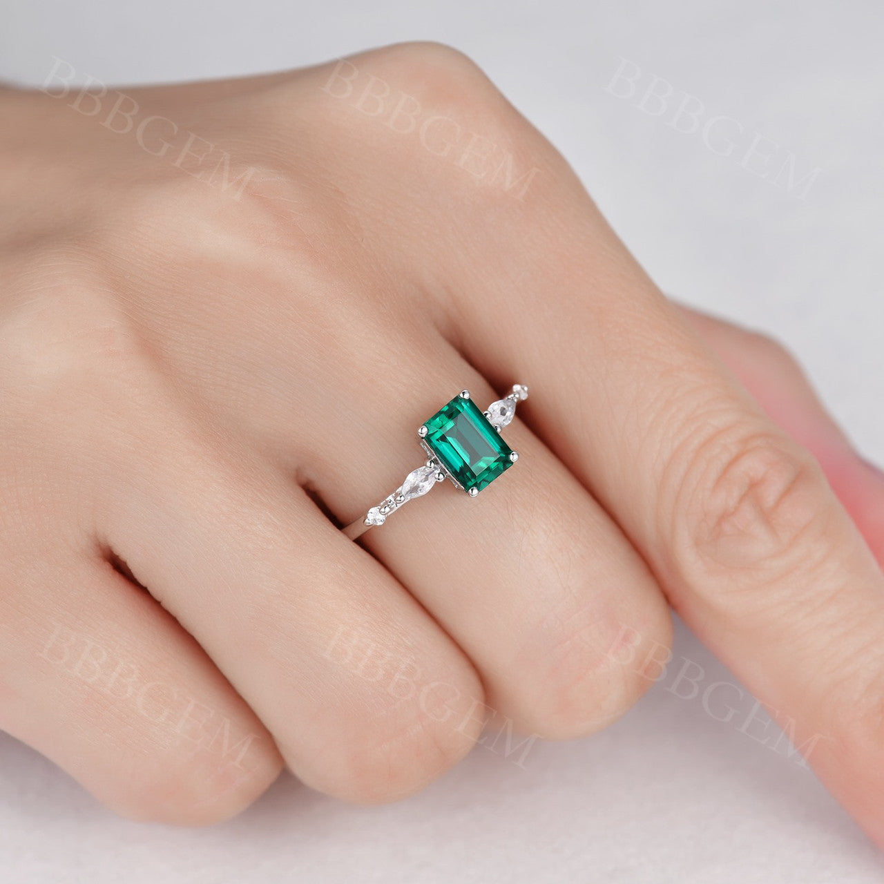 1CT Emerald Cut Lab-Created Moissanite Ring in Rose Gold – Perfect for Engagement, Wedding, Anniversary & Everyday Elegance