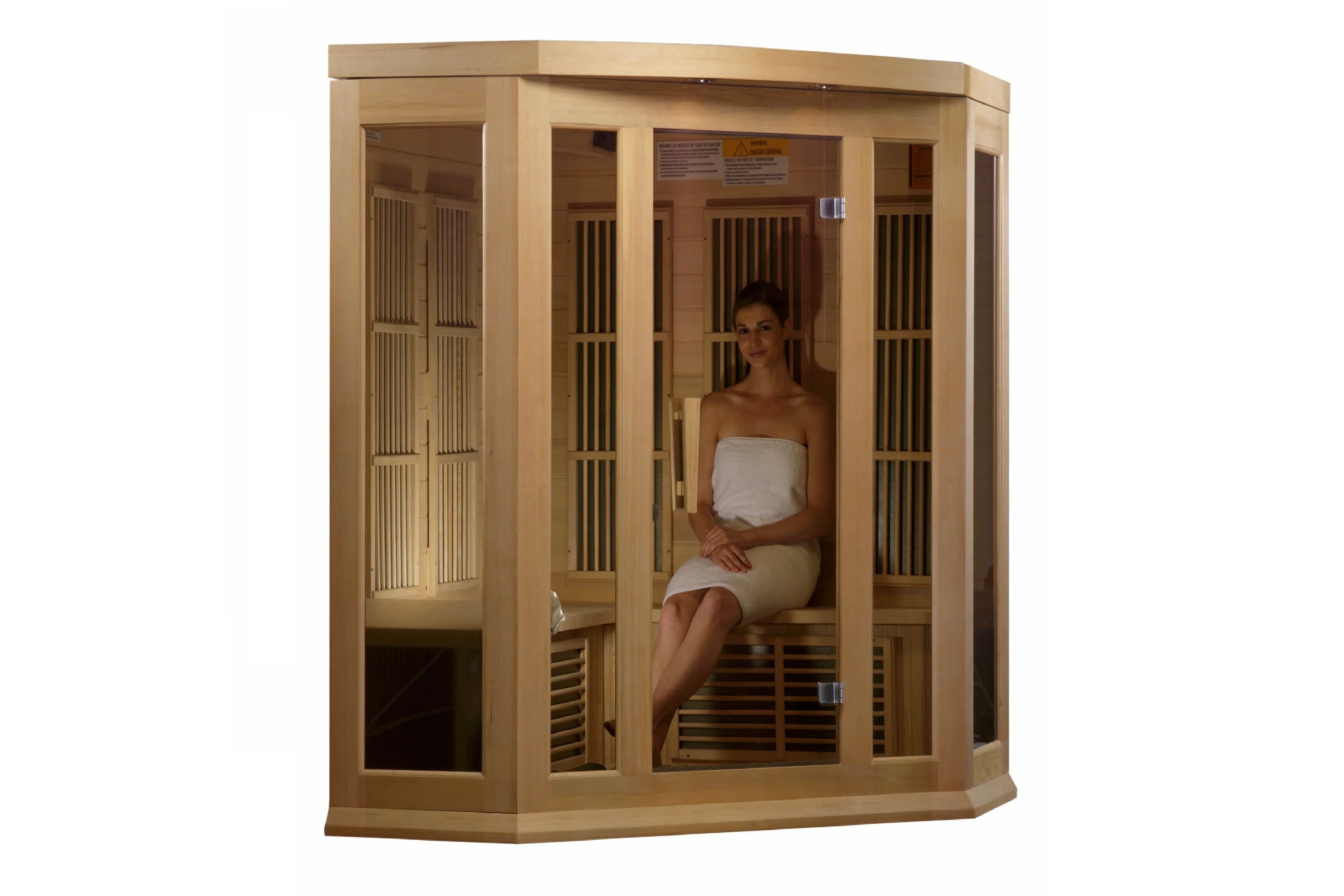 Maxxus 3-Person Corner Low EMF FAR Infrared Indoor Sauna for Home Relaxation & Detox - Perfect for Small Spaces & Family Wellness