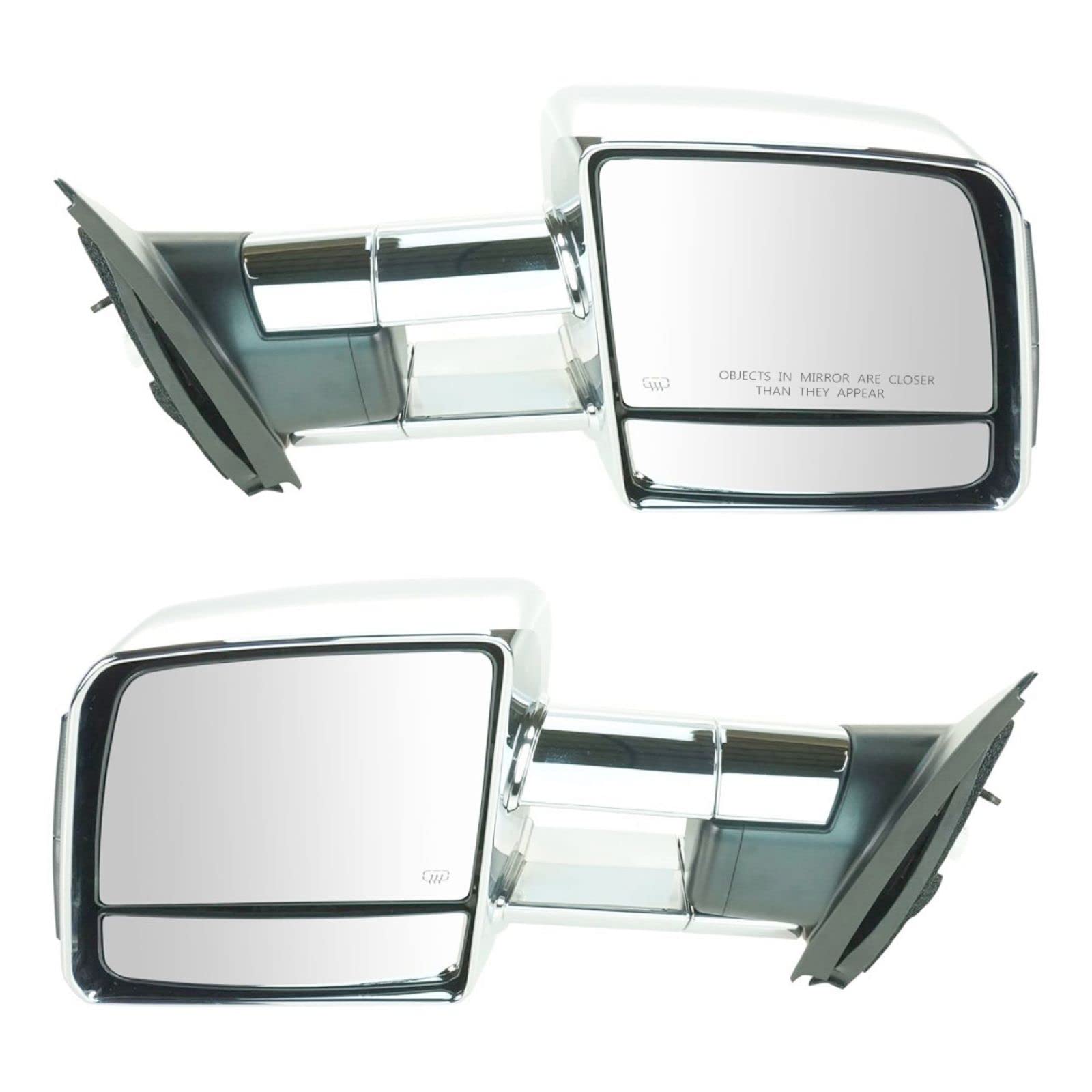 Heated Towing Mirrors with Turn Signal - Chrome Left & Right Pair for Toyota Tundra - Enhanced Visibility & Safety for Towing & Night Driving