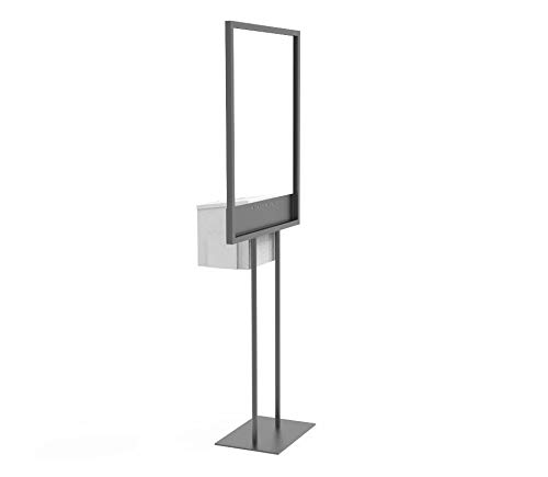 FixtureDisplays® White Metal Collection Box Stand - Bulletin Board Poster Donation Ballot Organizer (11063+10918-WHITE-NF) for Schools, Offices & Community Centers