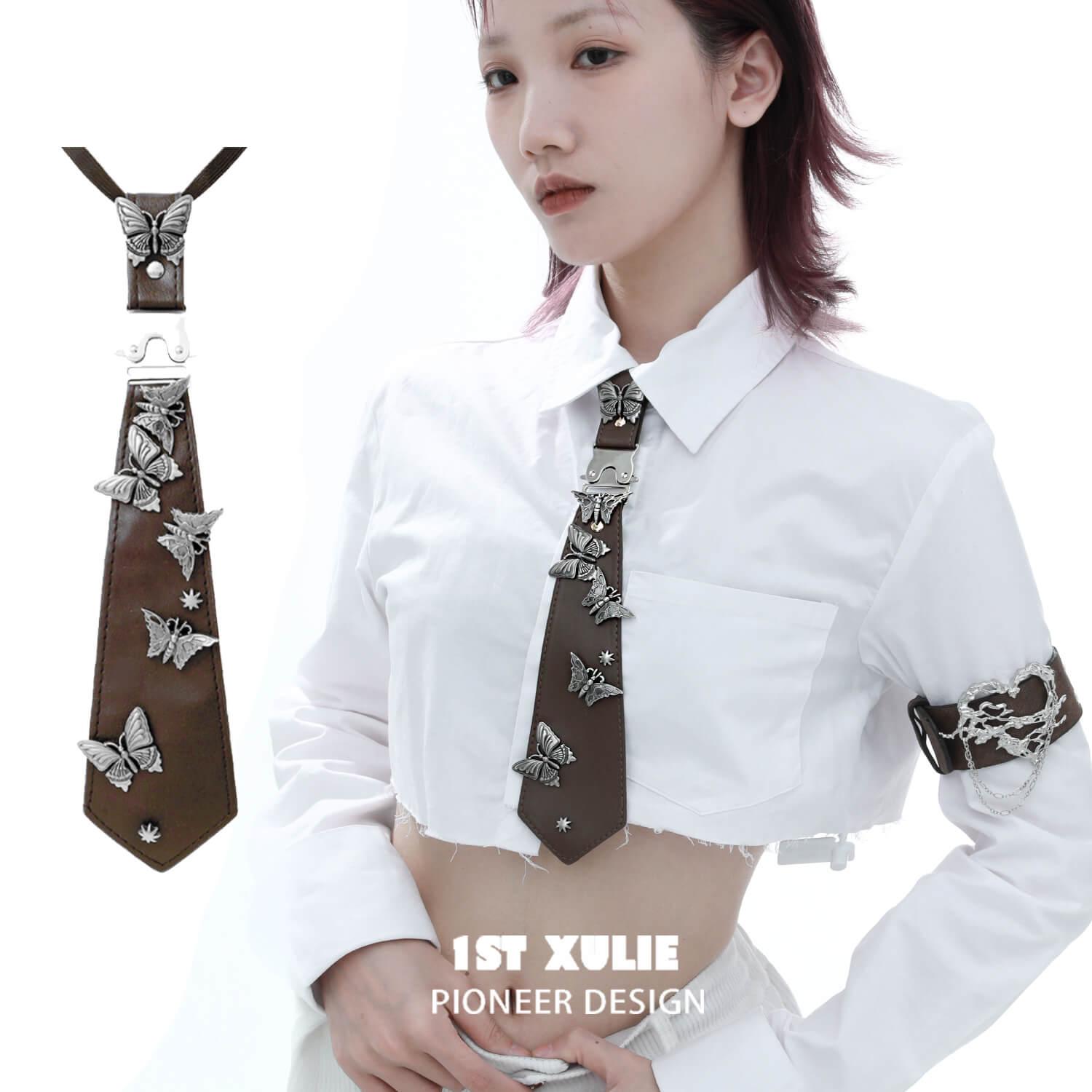 ButterflyWasteland Removable Brown Tie - Adjustable Necktie for Men, Perfect for Weddings, Business Meetings & Formal Events