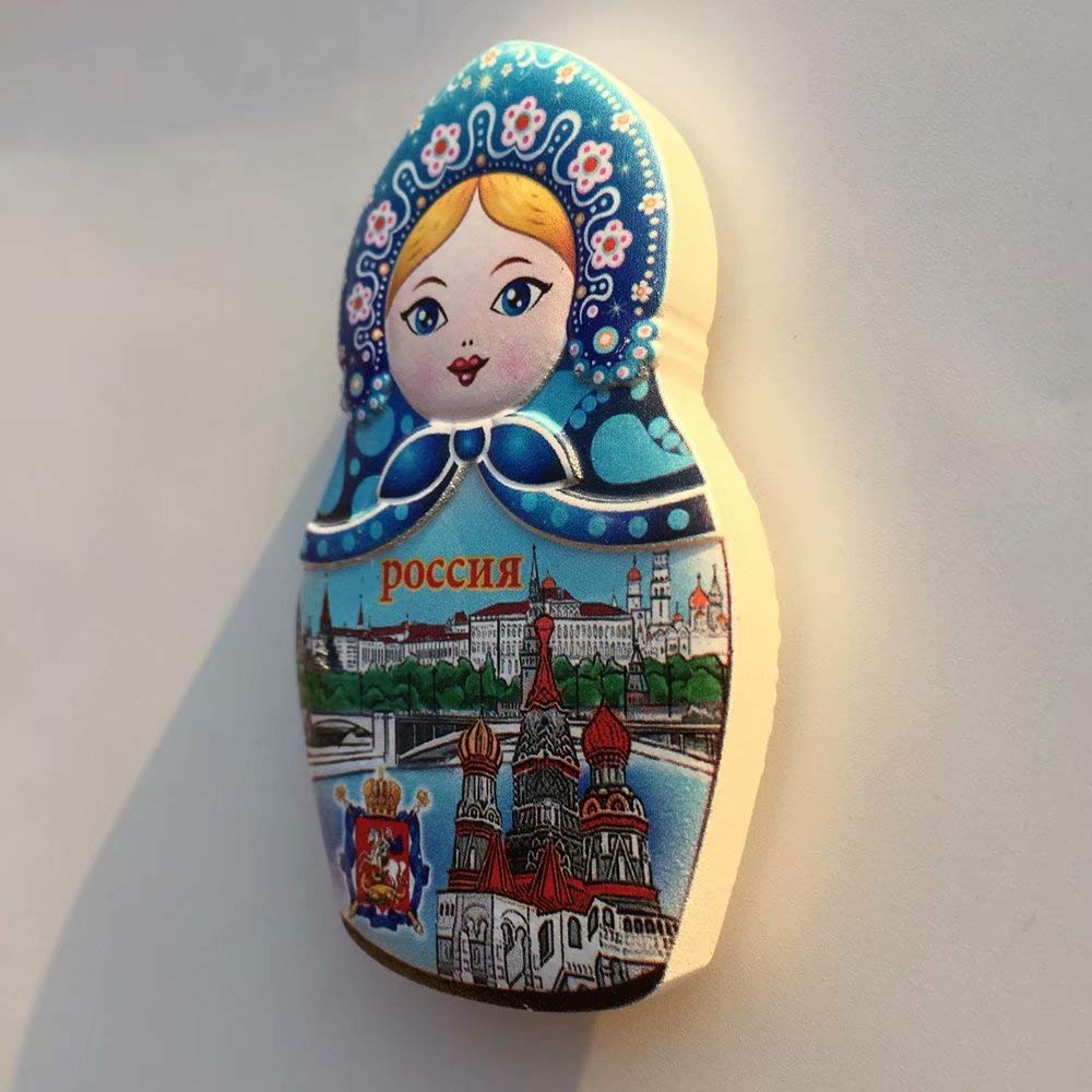 Handmade 3D Resin Matryoshka Doll Fridge Magnet - Russian Nesting Doll Souvenir from Moscow, Travel Gift & City Collection - Perfect for Fridge Decor, Office Accessories, and Travel Memories