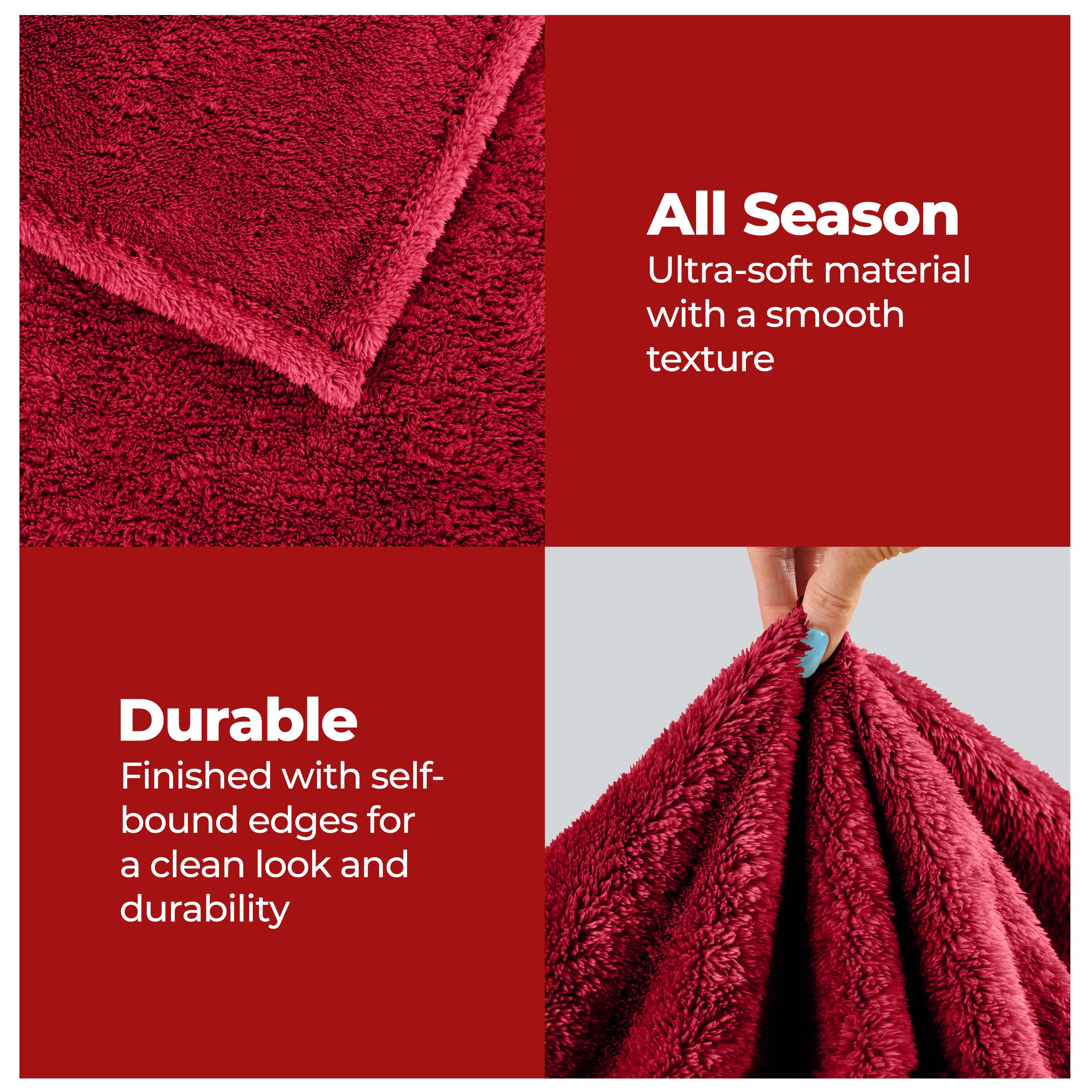 Classic Solid Fleece Plush Medium Weight Fluffy Soft Blanket - Cozy & Warm for Bed, Sofa, Travel & Gifts | Ultra-Soft Throw Blanket for All Seasons