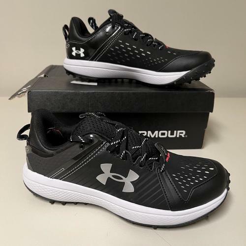 Under Armour Boys' Yard Turf Jr. Football Cleats (001) Black/Black/White - Size US 6Y - Lightweight & Durable for Youth Football, Soccer & Outdoor Sports